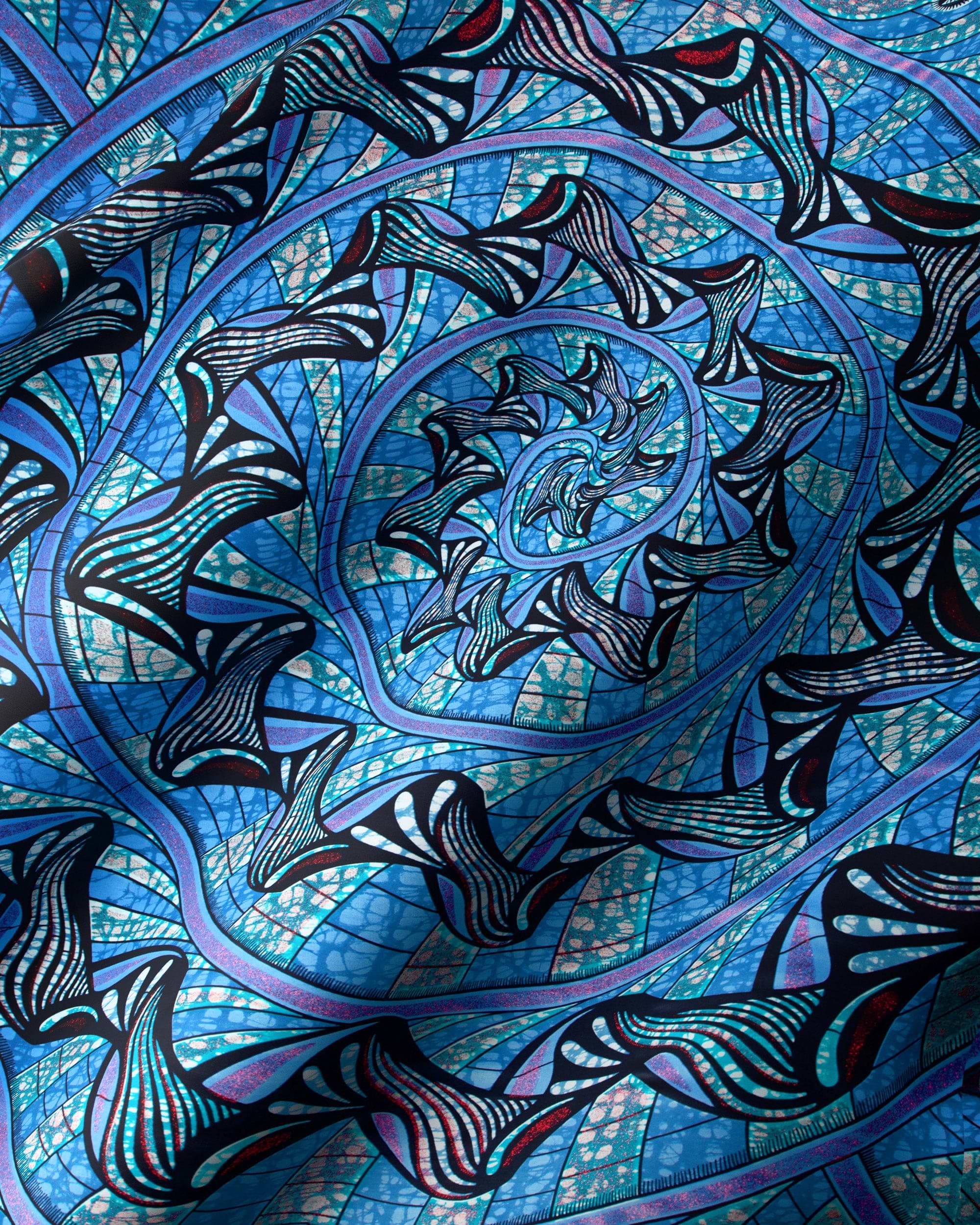 Vibrant blue purple abstract fabric grand super-wax vls0984.002