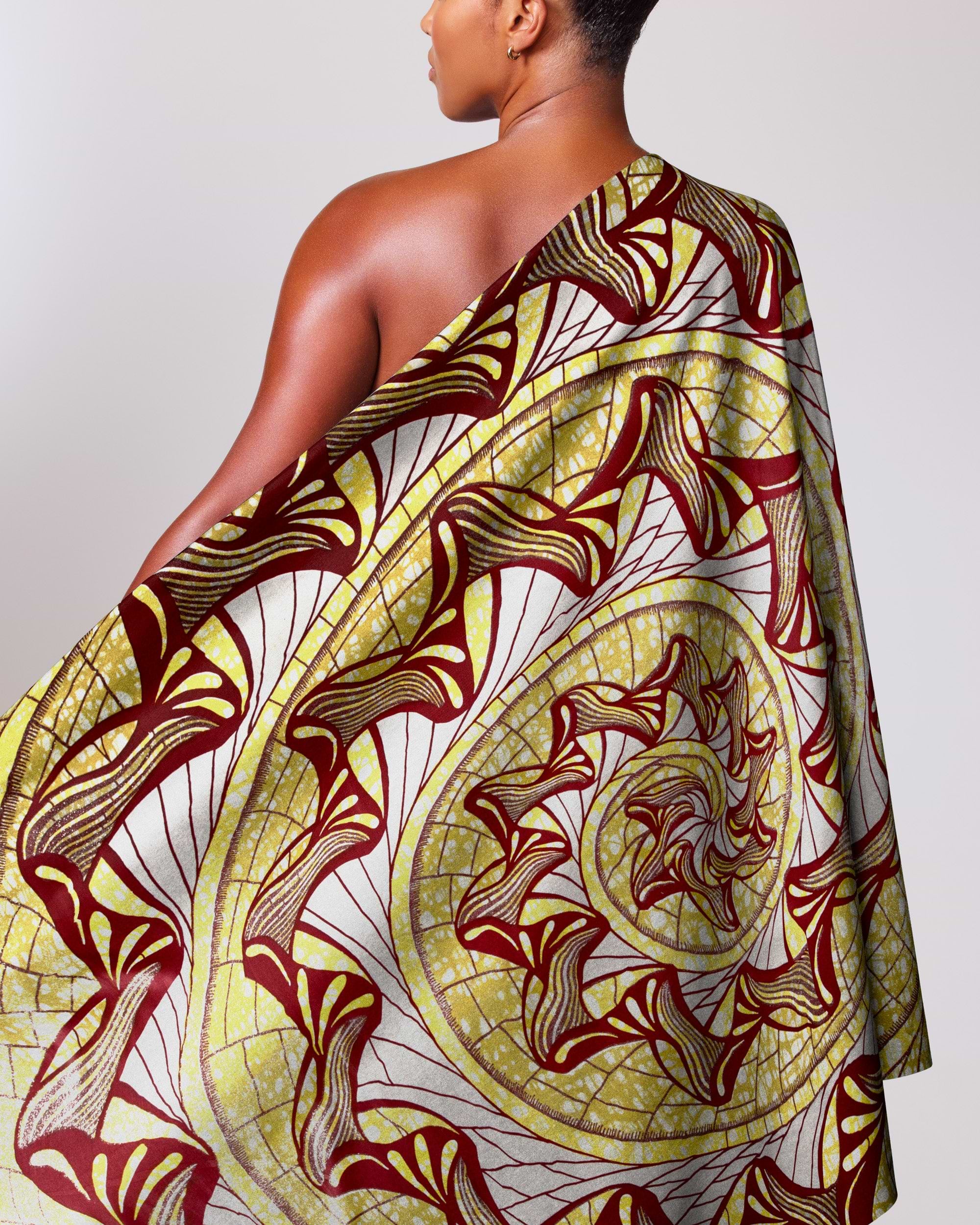 Vibrant one-shoulder wrap dress bold grand super-wax vls0984.009