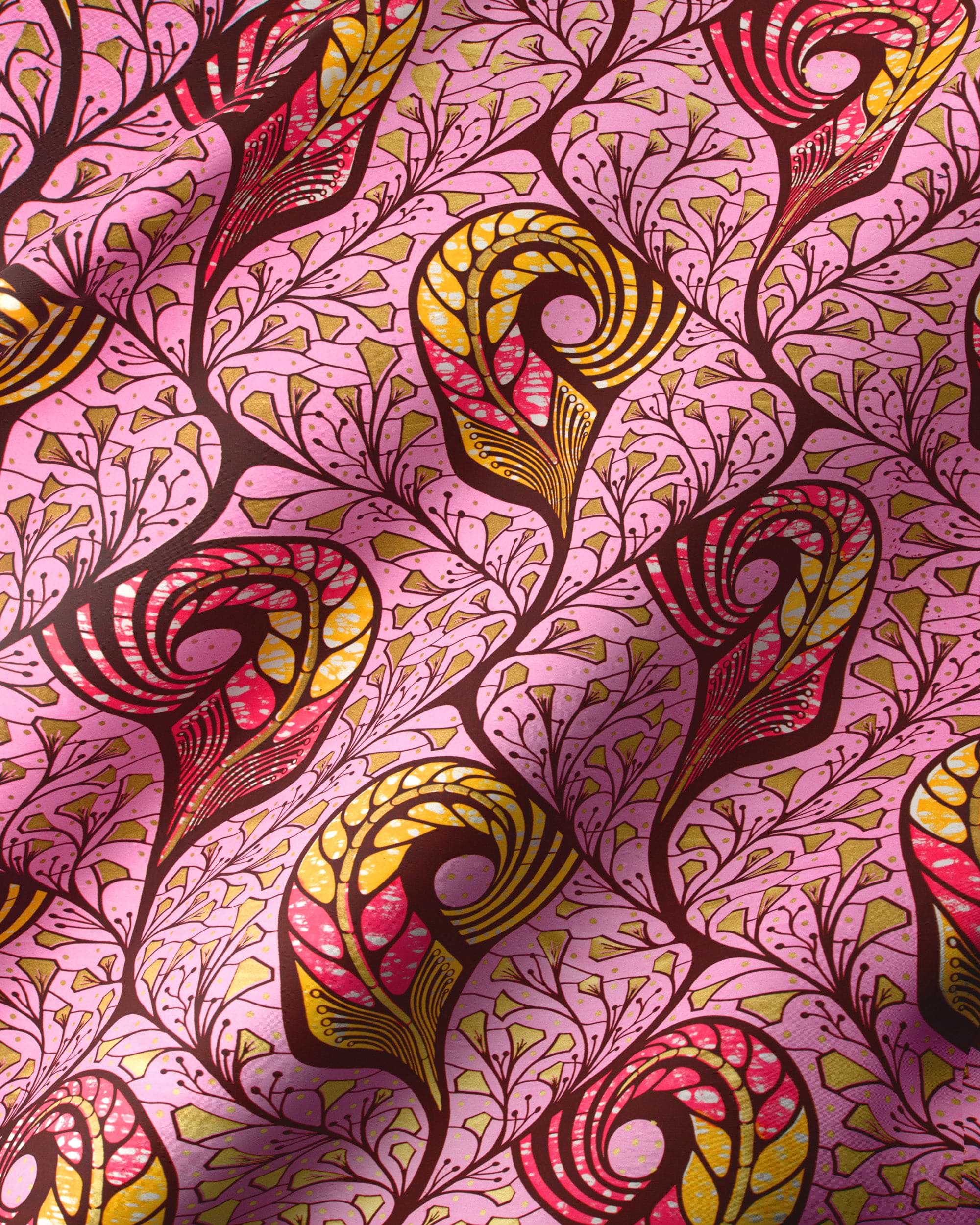 Vibrant pink african print fabric super-wax vls1726.011