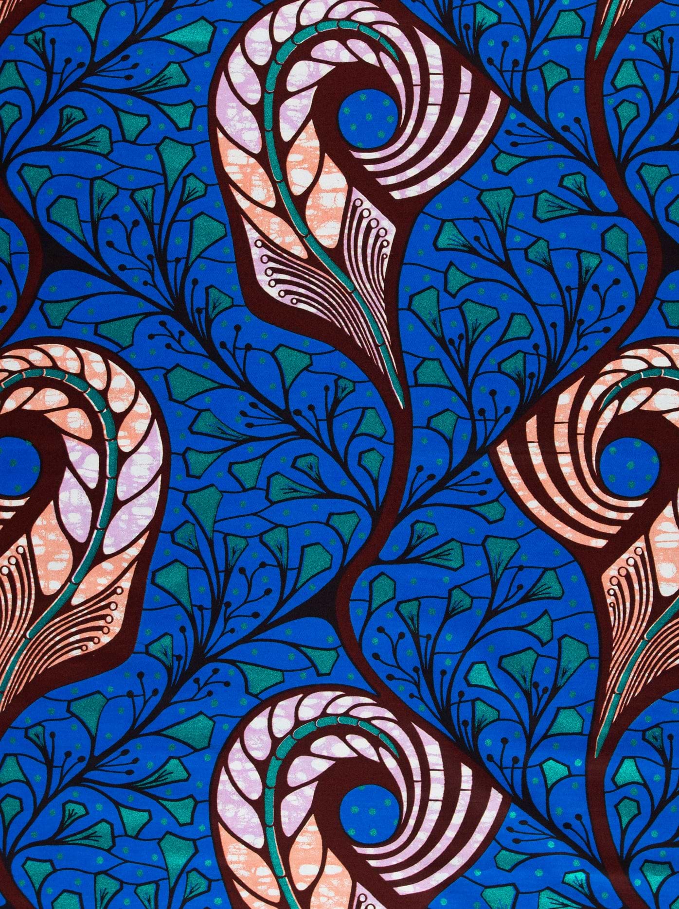 Vibrant blue african print fabric super-wax vls1726.012