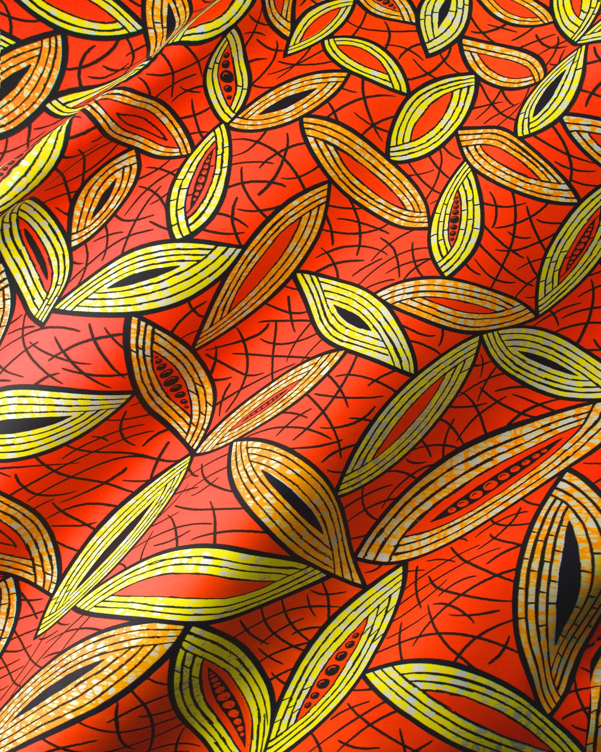 Vibrant red fabric adorned bold super-wax vls1884.003