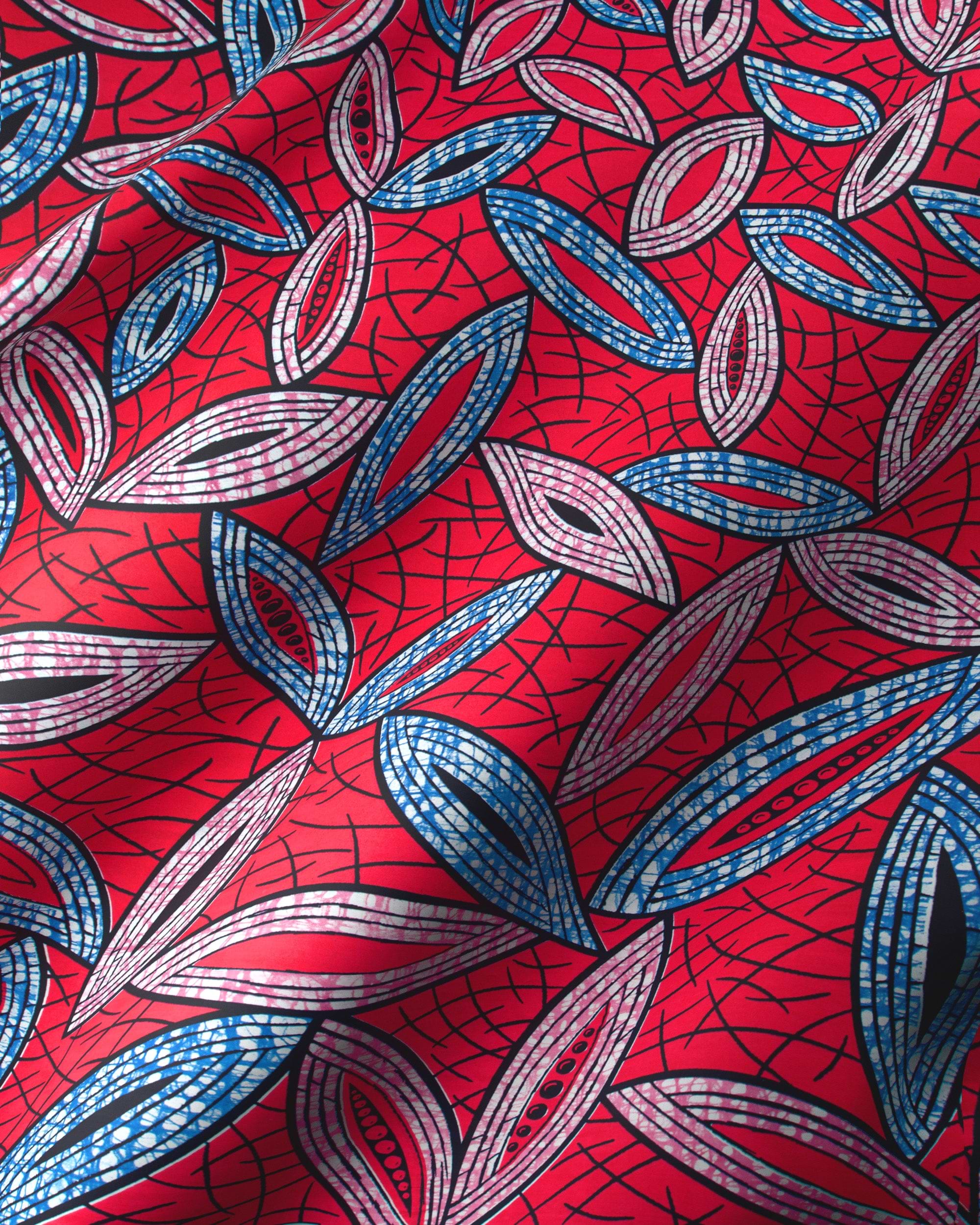 Vibrant red fabric adorned intricate super-wax vls1884.008