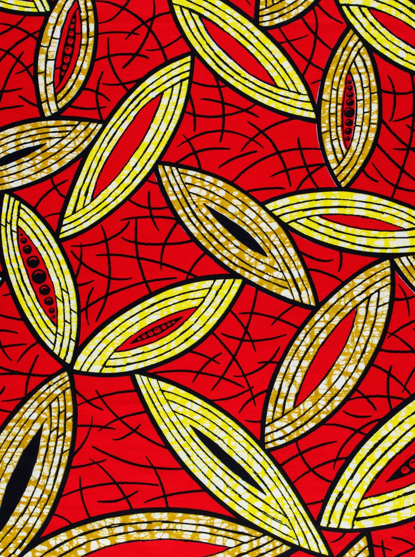 Vibrant red african print fabric super-wax vls1884.010