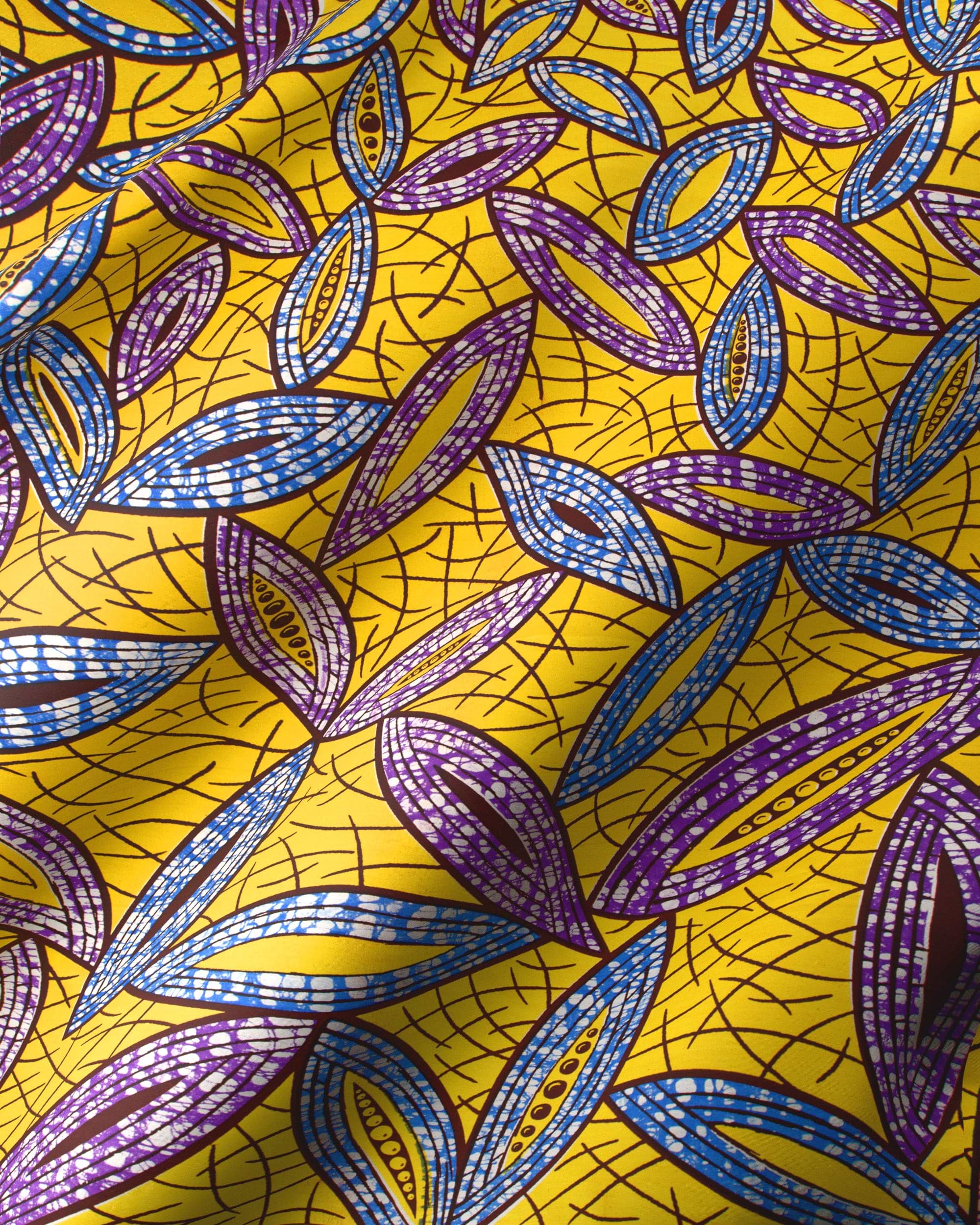 Vibrant yellow african print fabric super-wax vls1884.012