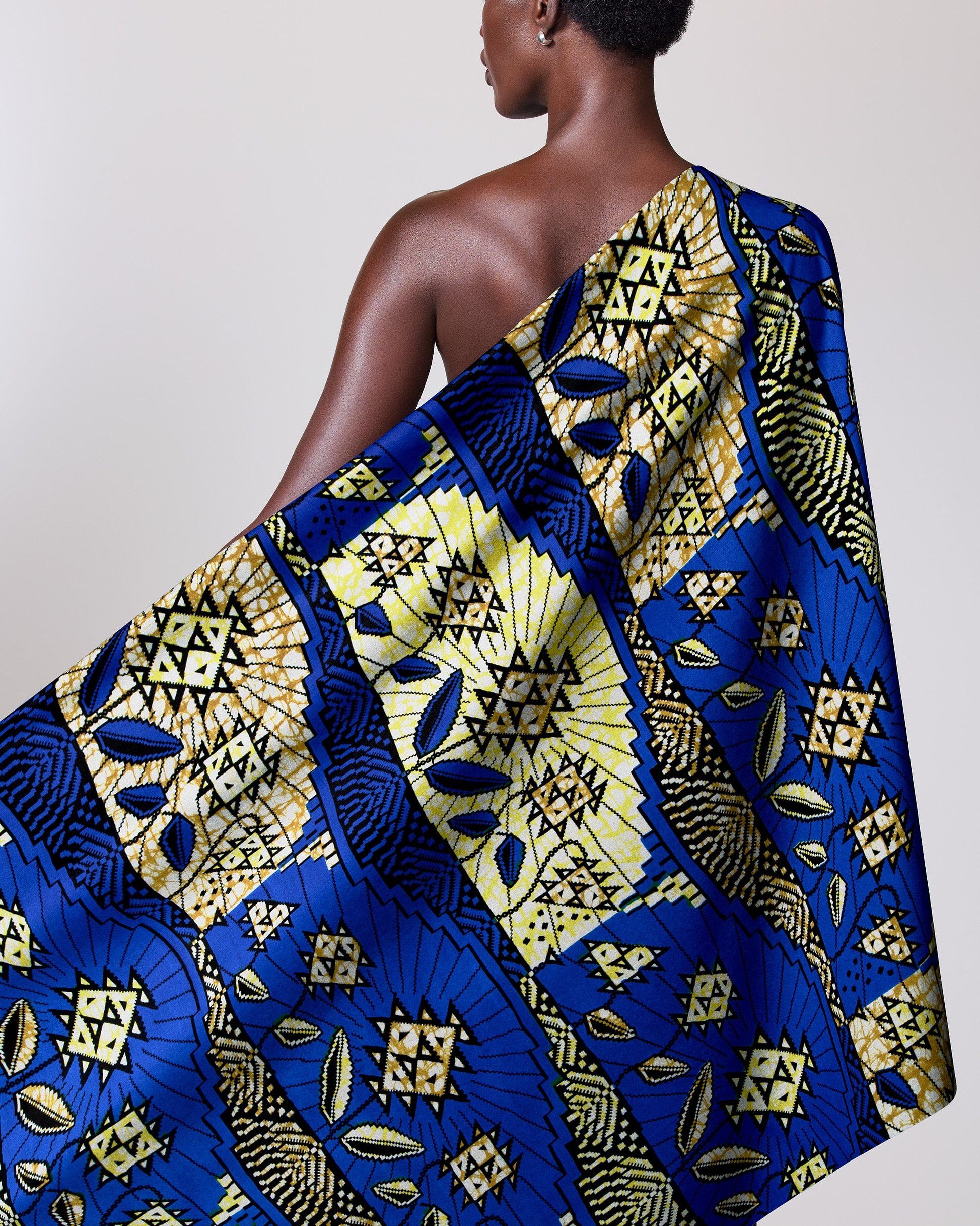 Vibrant blue gold african print super-wax vls2069.003