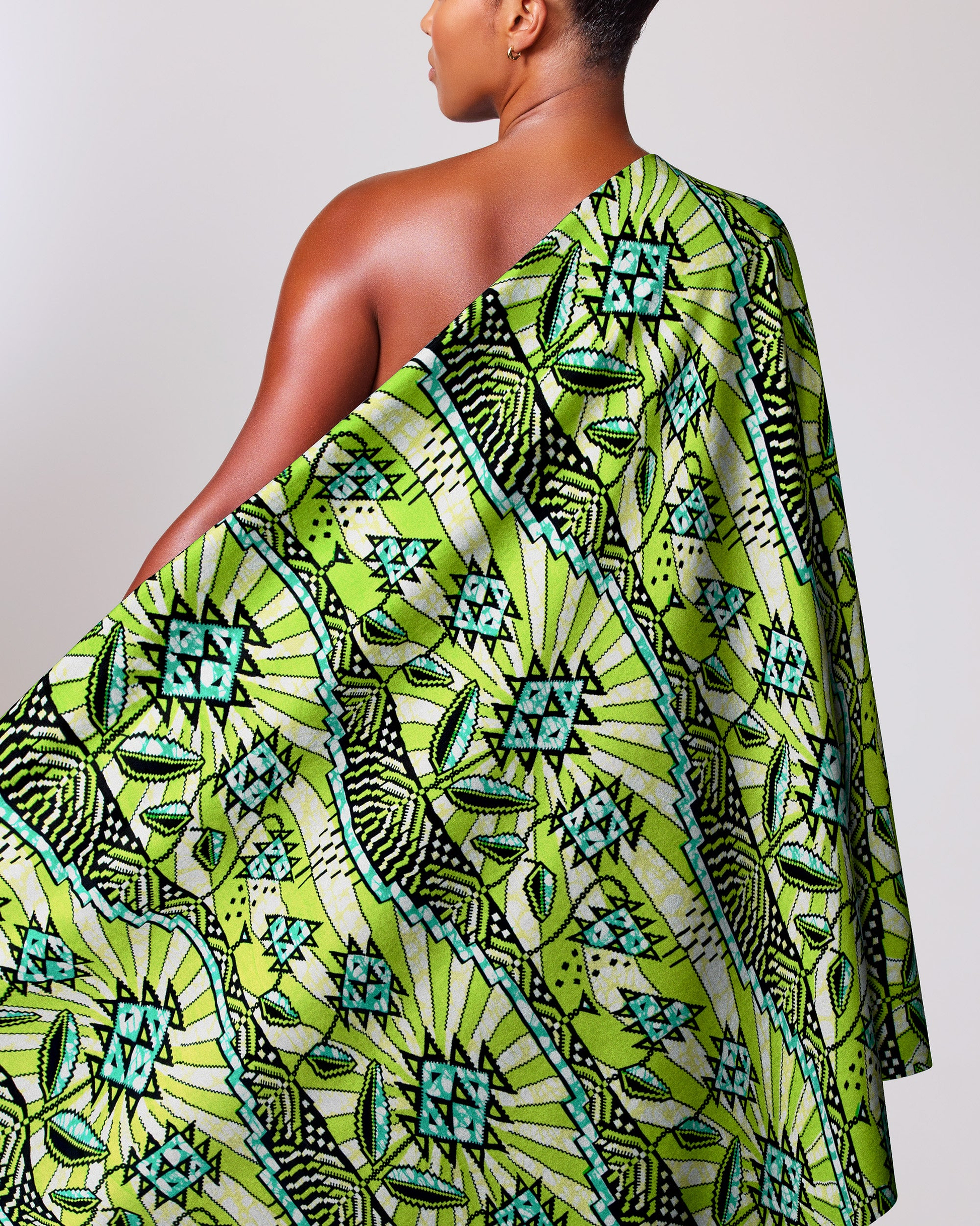 Vibrant lime green teal geometric-patterned super-wax vls2069.011