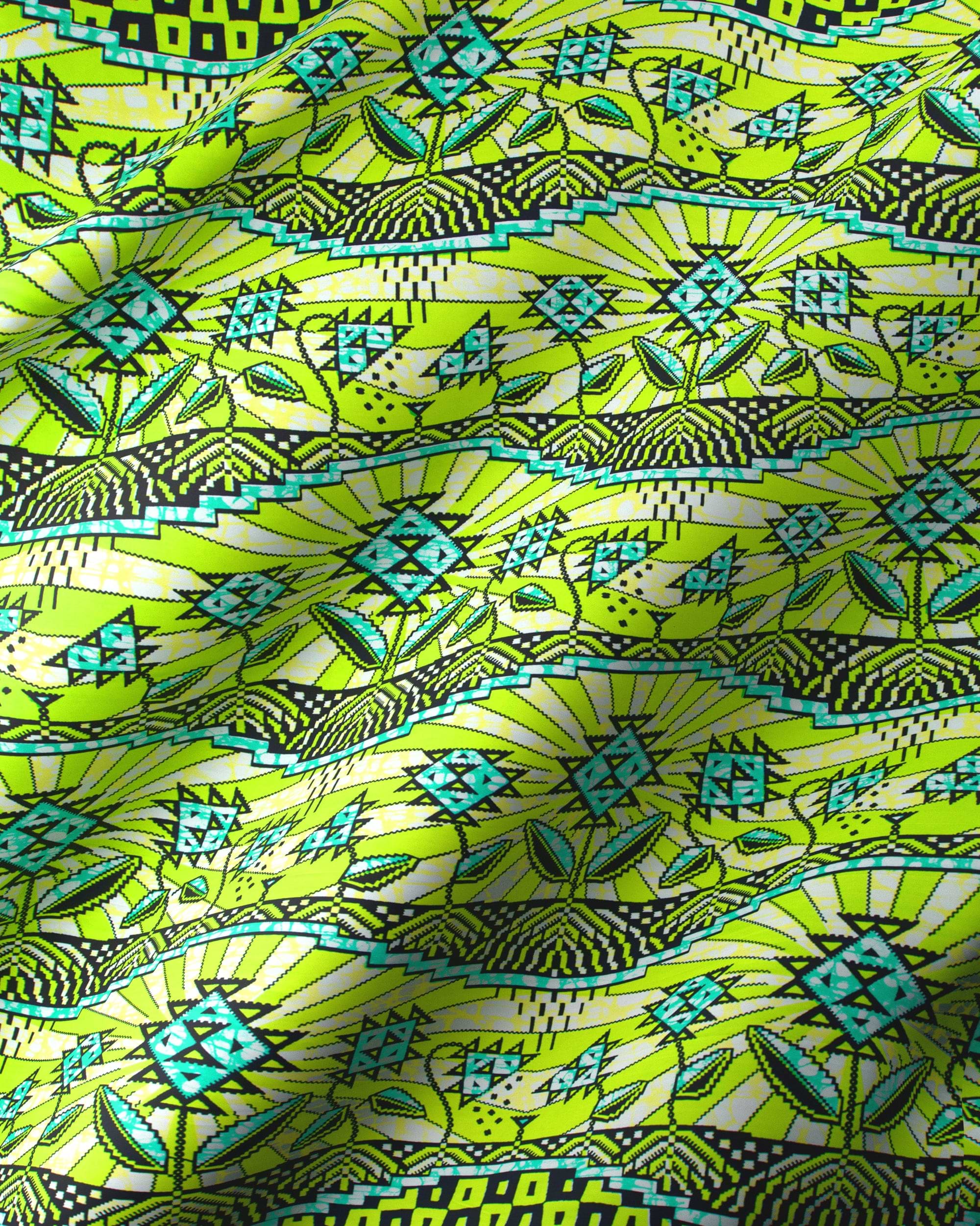 Vibrant lime green fabric bold super-wax vls2069.011