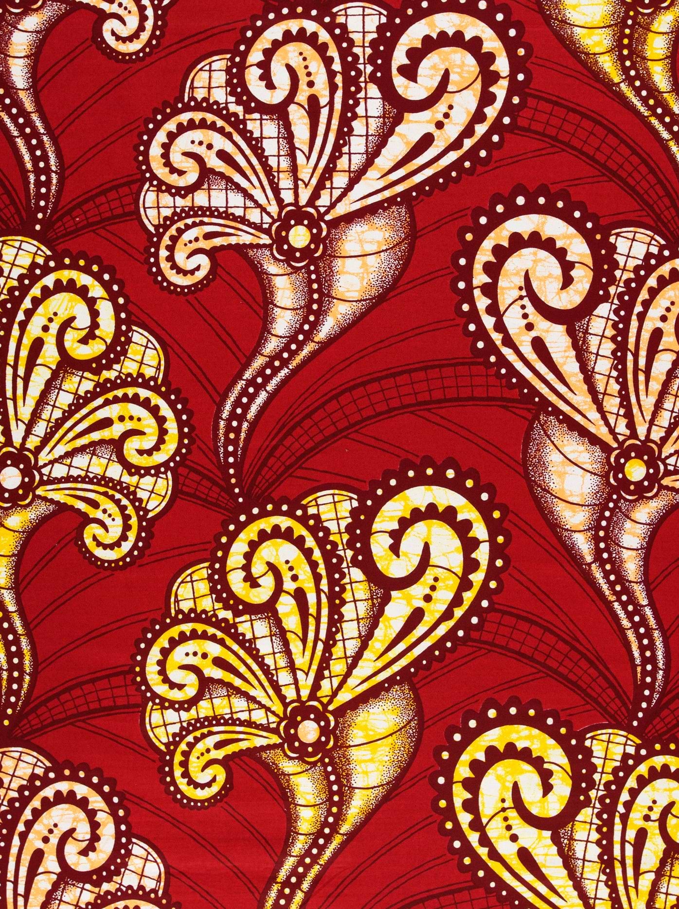 Vibrant red african print fabric super-wax vls2746.008