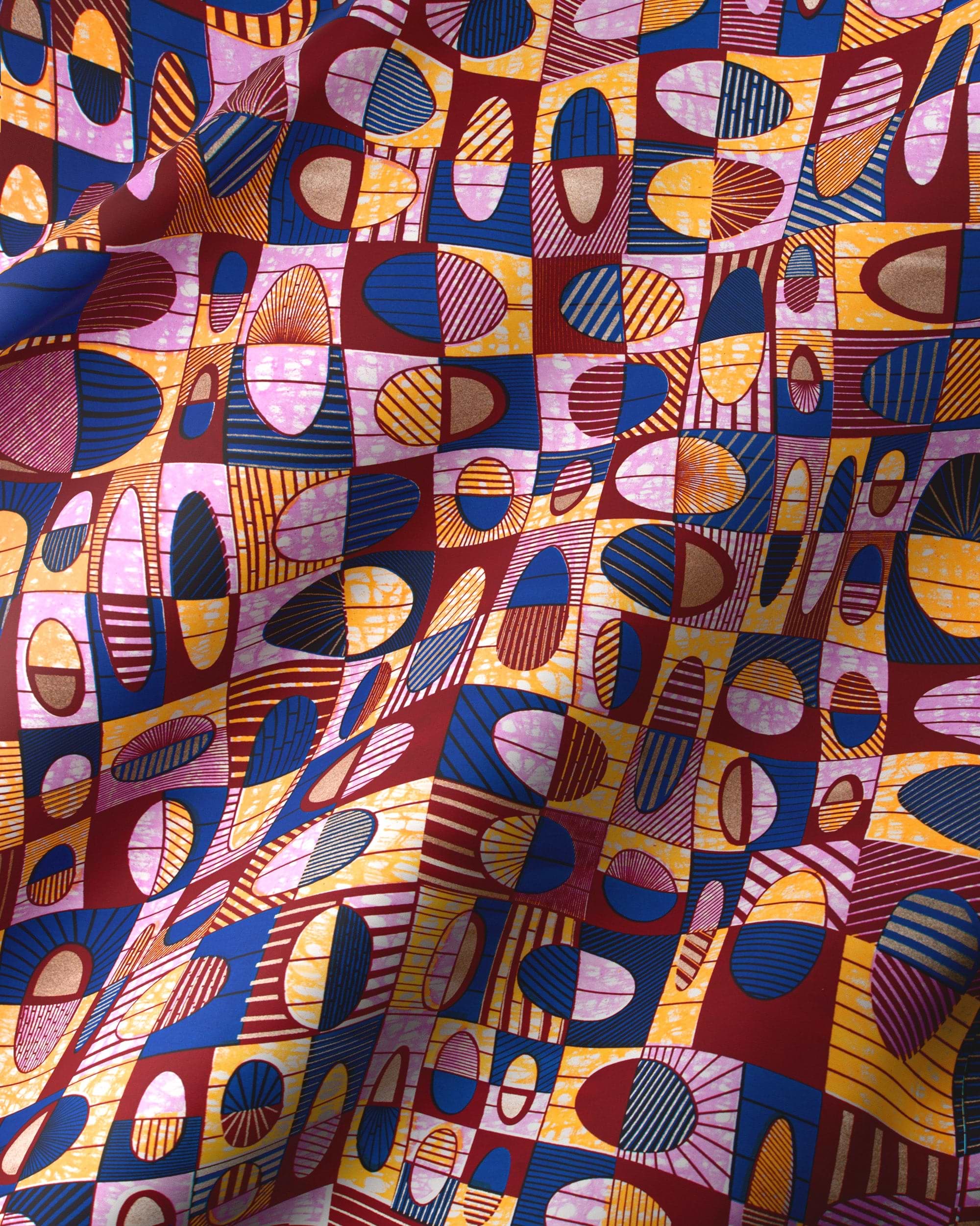 Vibrant abstract-patterned fabric bold geometric super-wax vls2764.004