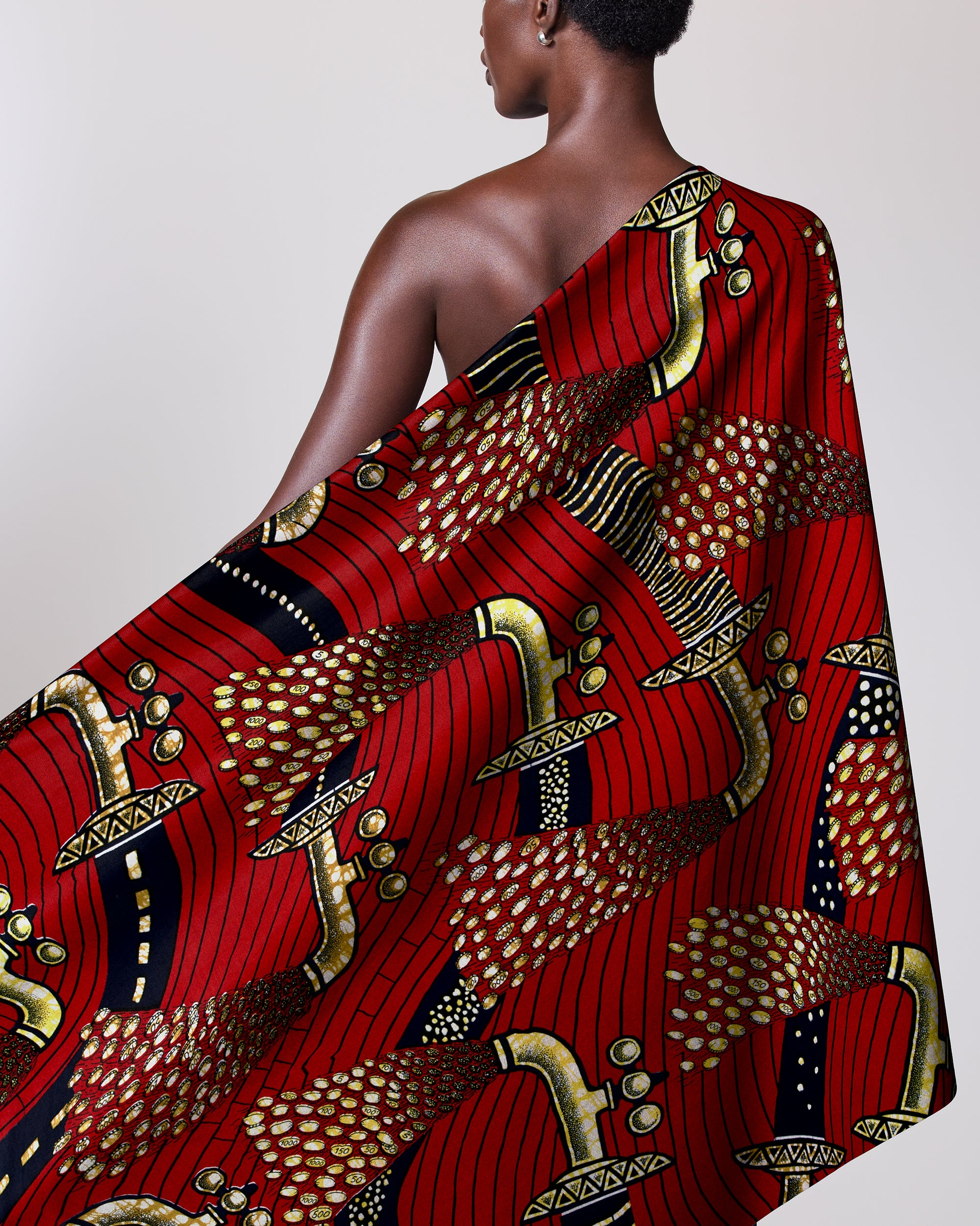 Vibrant red african print fabric super-wax vls3071.016