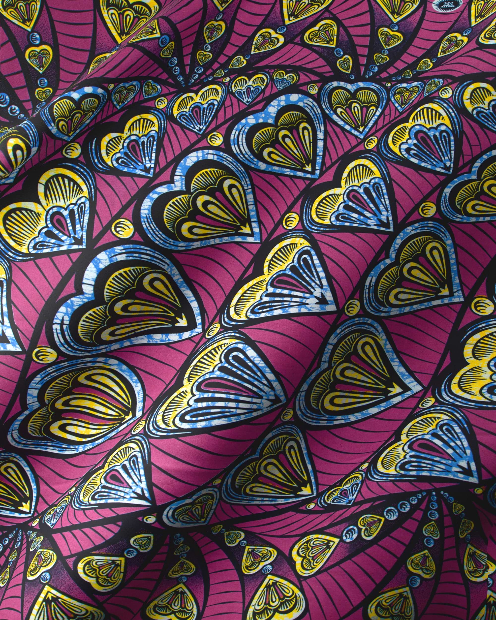 Vibrant magenta fabric bold pattern super-wax vls3258.004