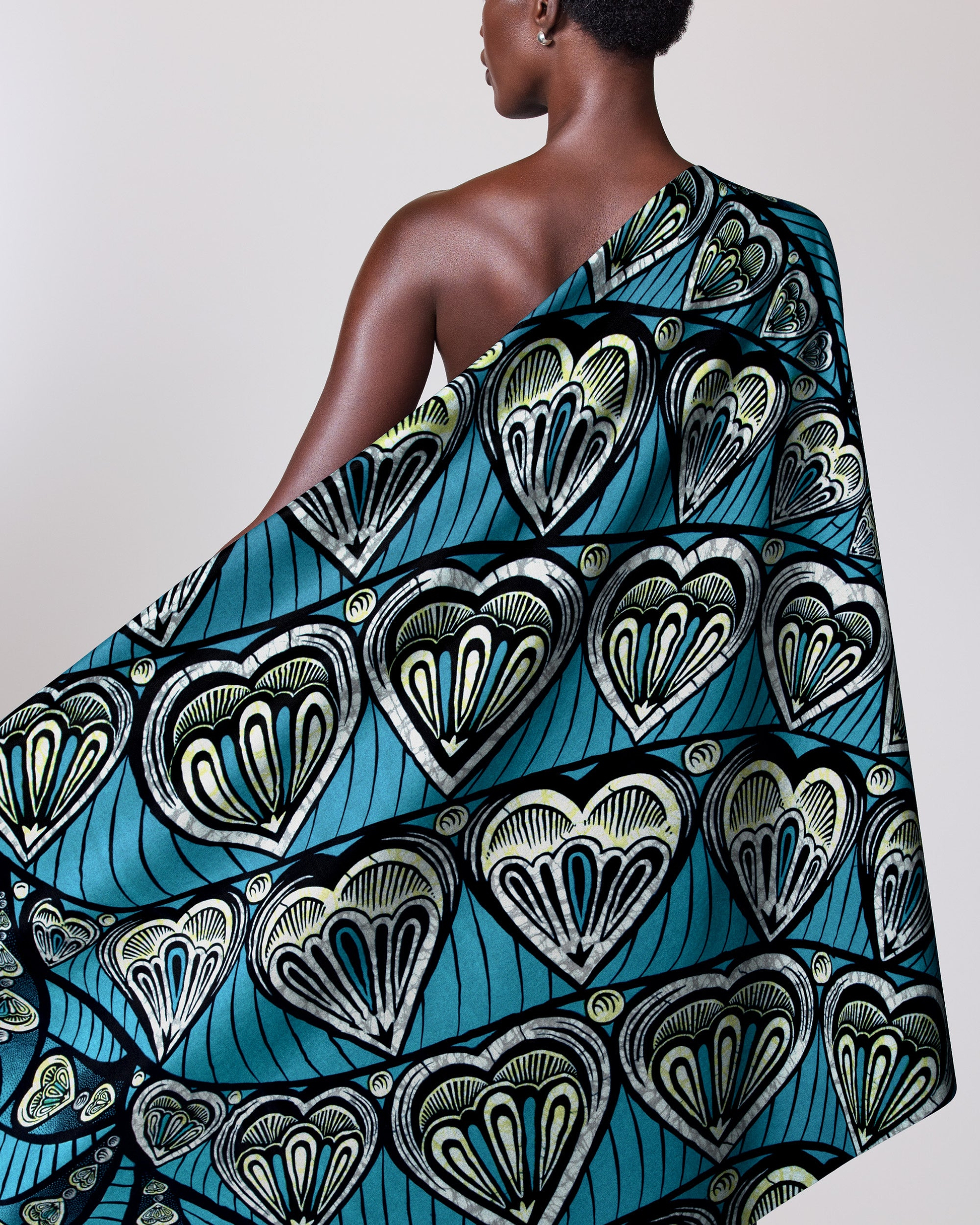 Vibrant turquoise african print fabric super-wax vls3258.007