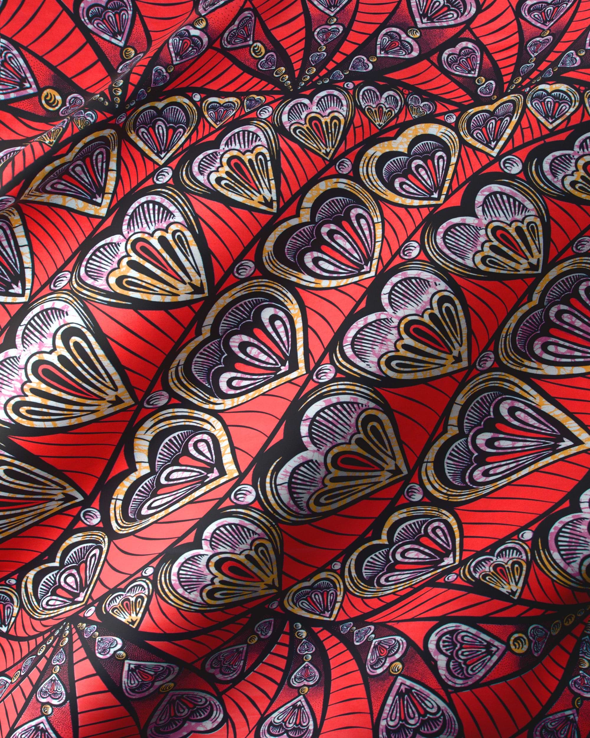 Vibrant red fabric intricate pattern super-wax vls3258.010