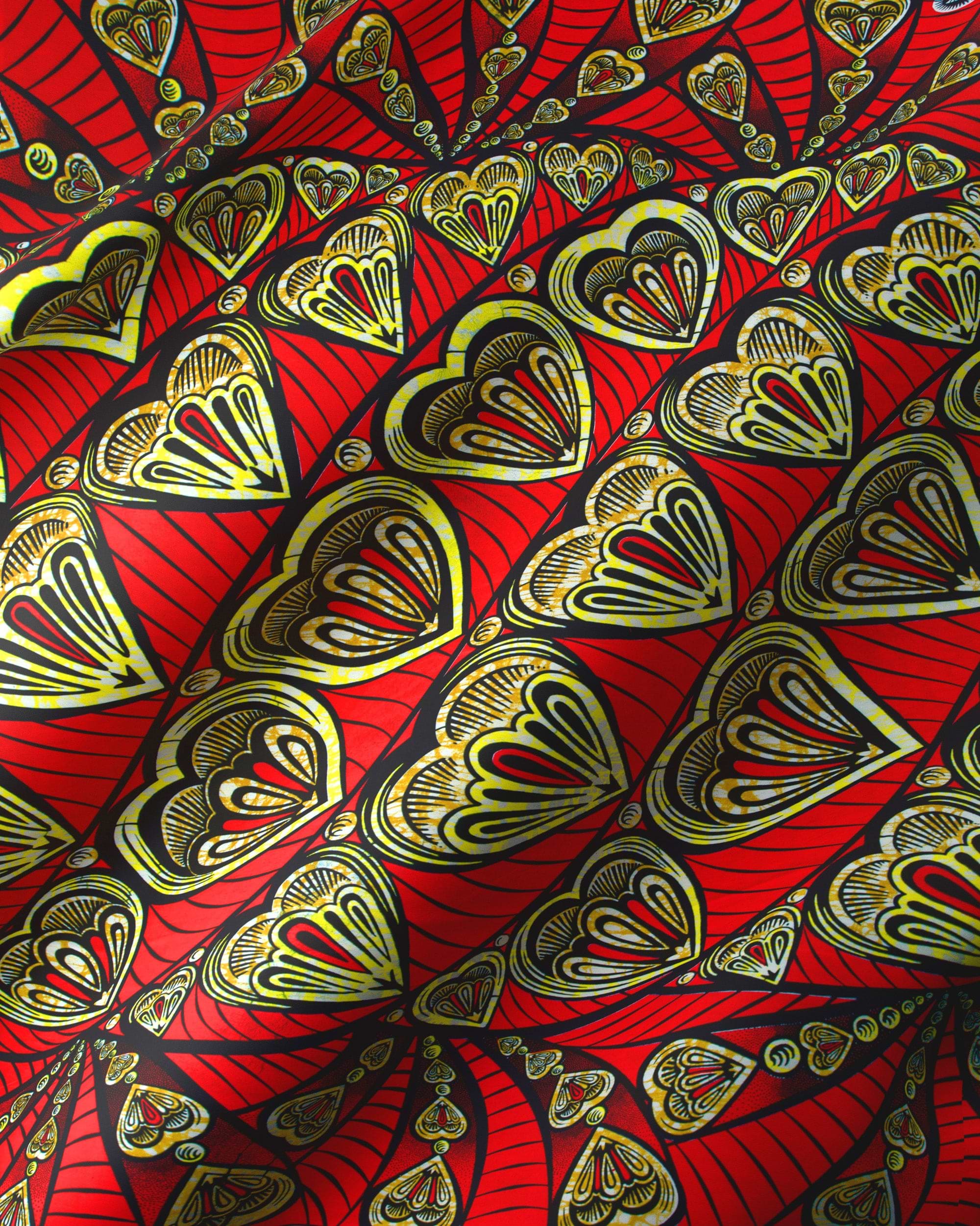 Vibrant red fabric bold pattern super-wax vls3258.011