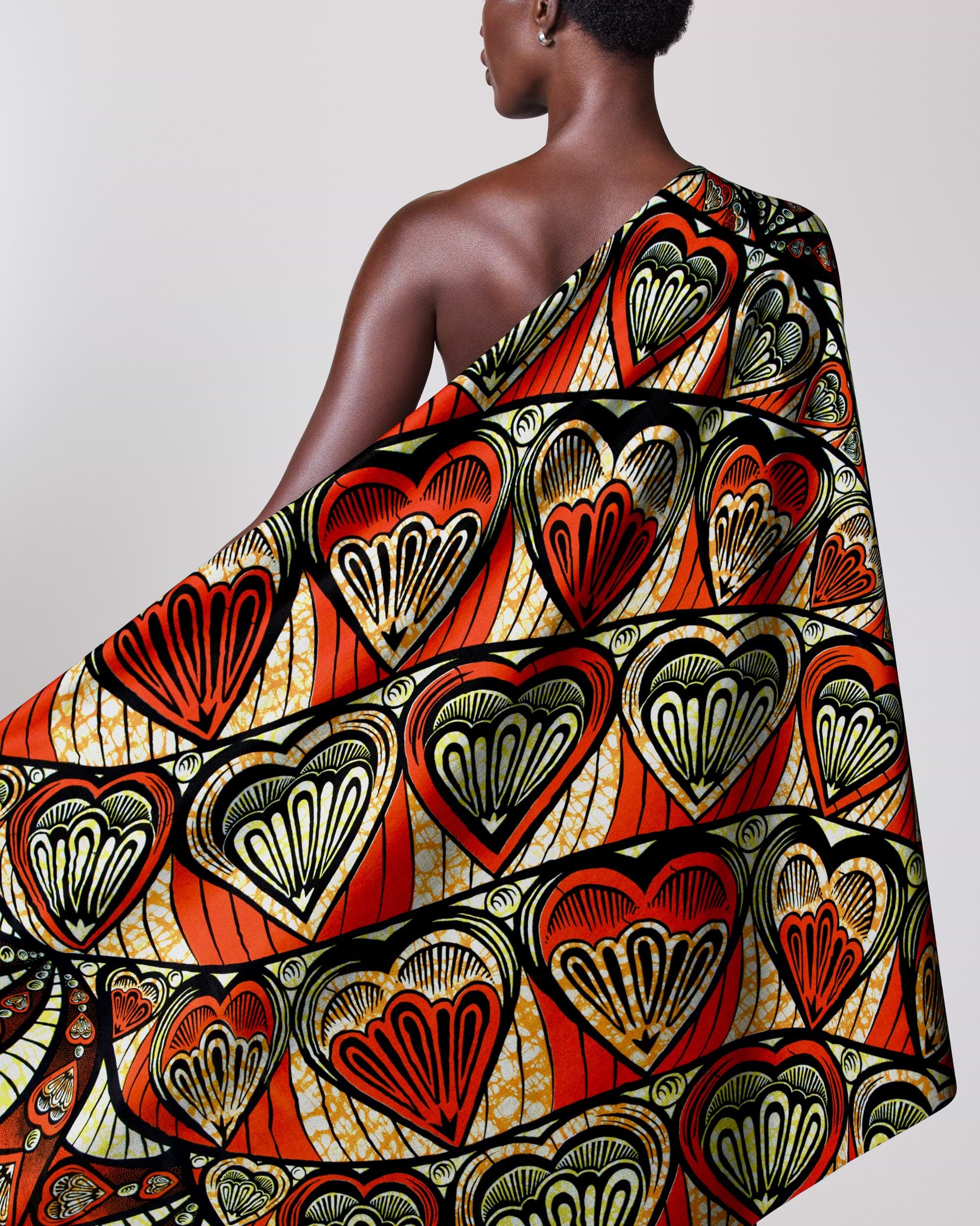 Vibrant red black cream patterned super-wax vls3258.013