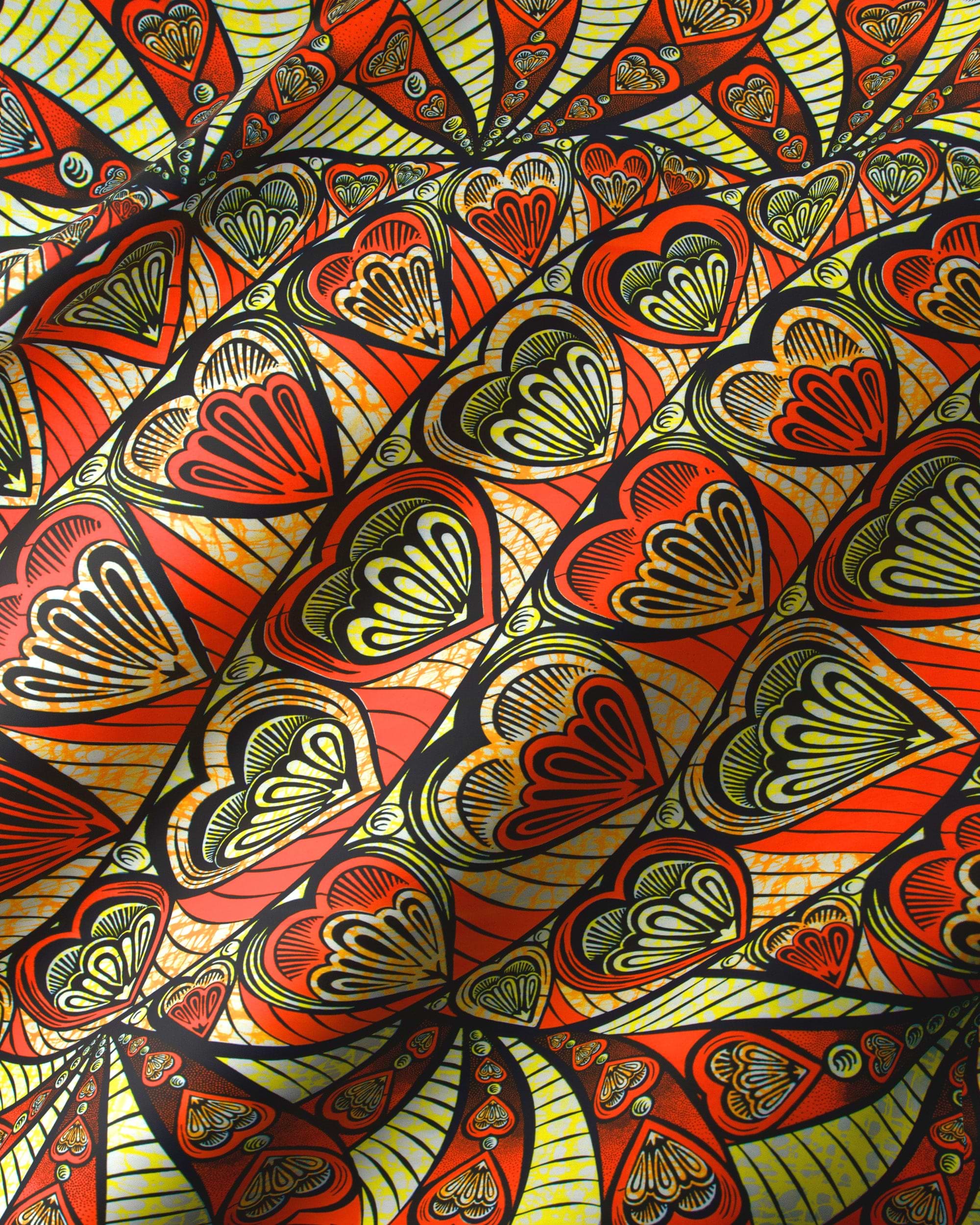 Vibrant red yellow black patterned super-wax vls3258.013