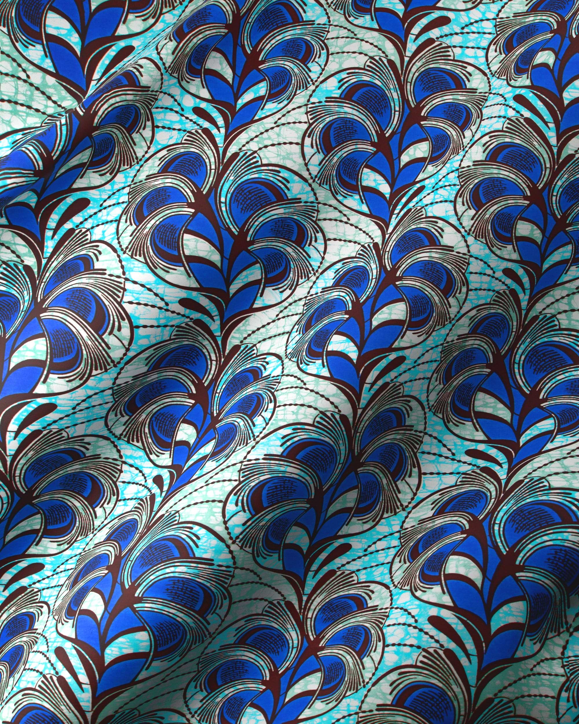 Vibrant blue brown peacock feather super-wax vls3520.001