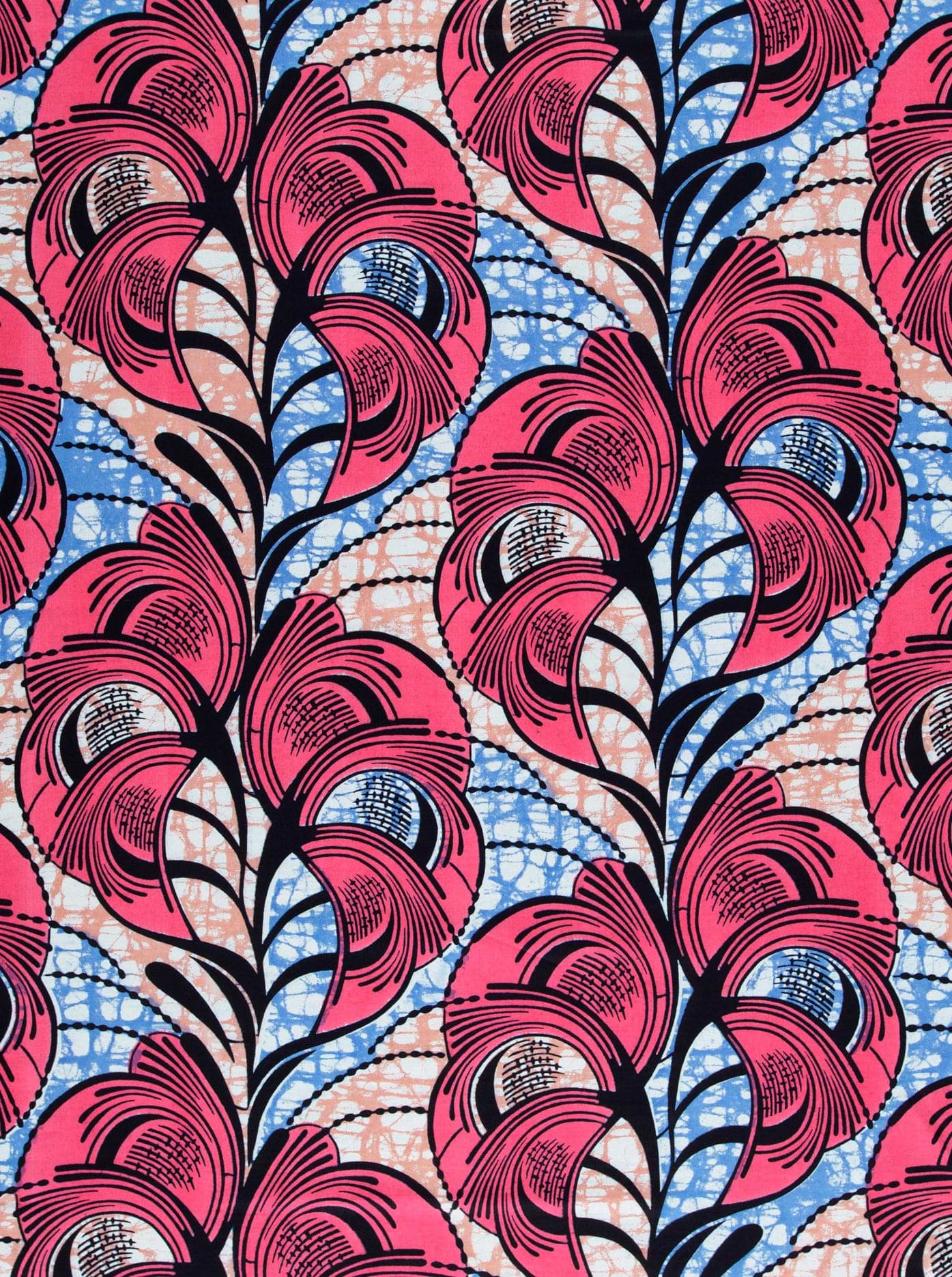 Vibrant pink blue african print super-wax vls3520.009