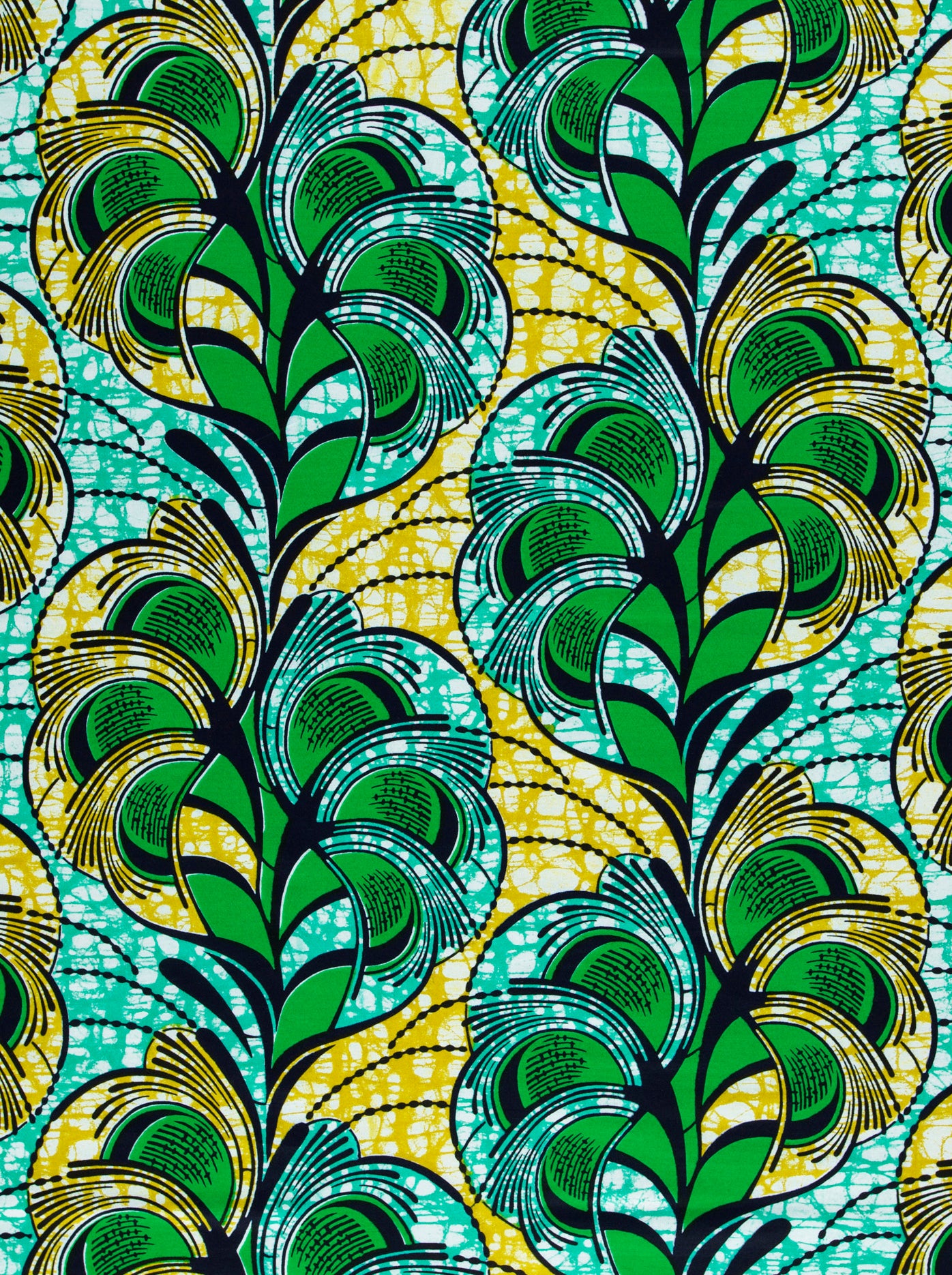Vibrant green yellow peacock feather super-wax vls3520.013