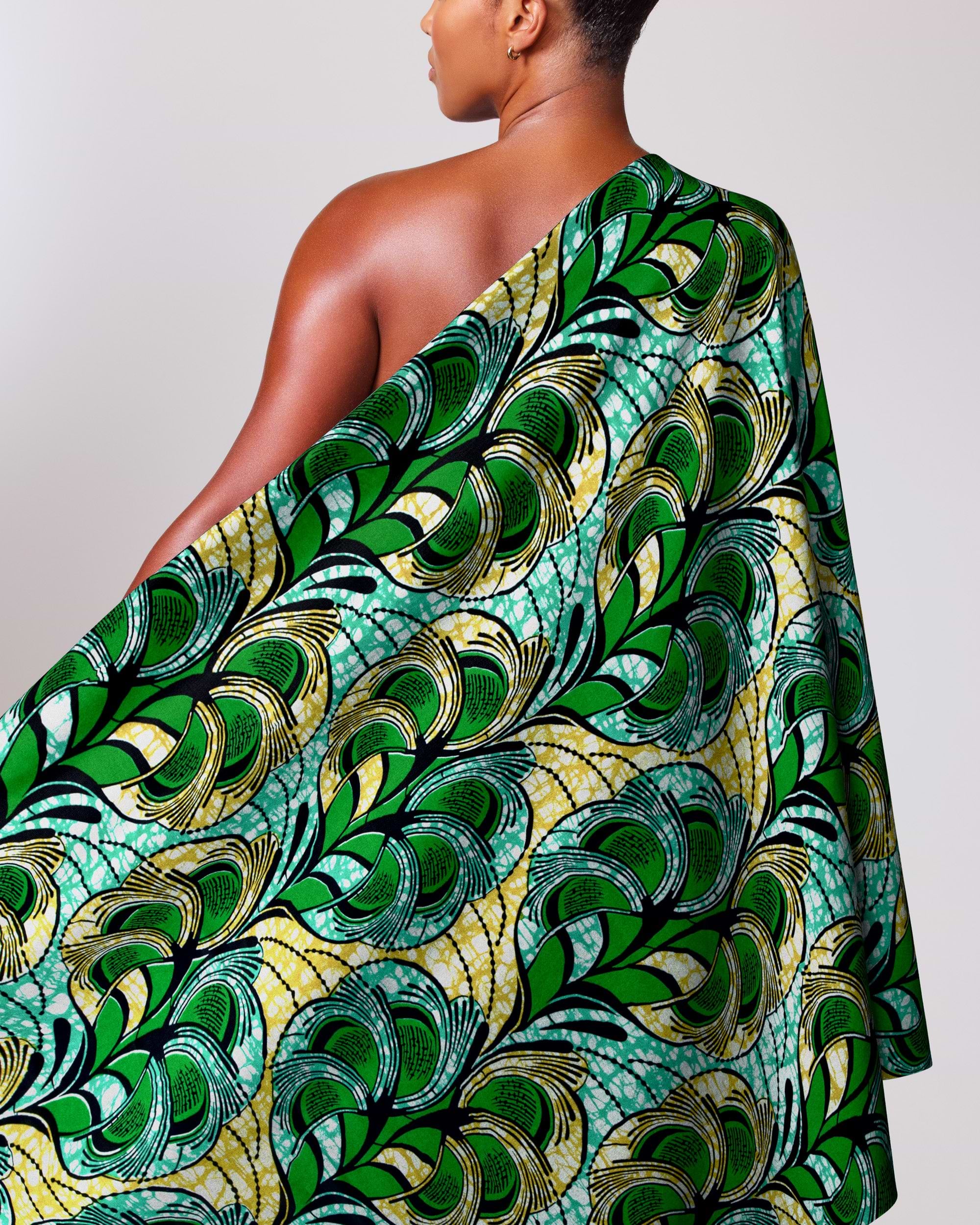 Vibrant green yellow black patterned super-wax vls3520.013