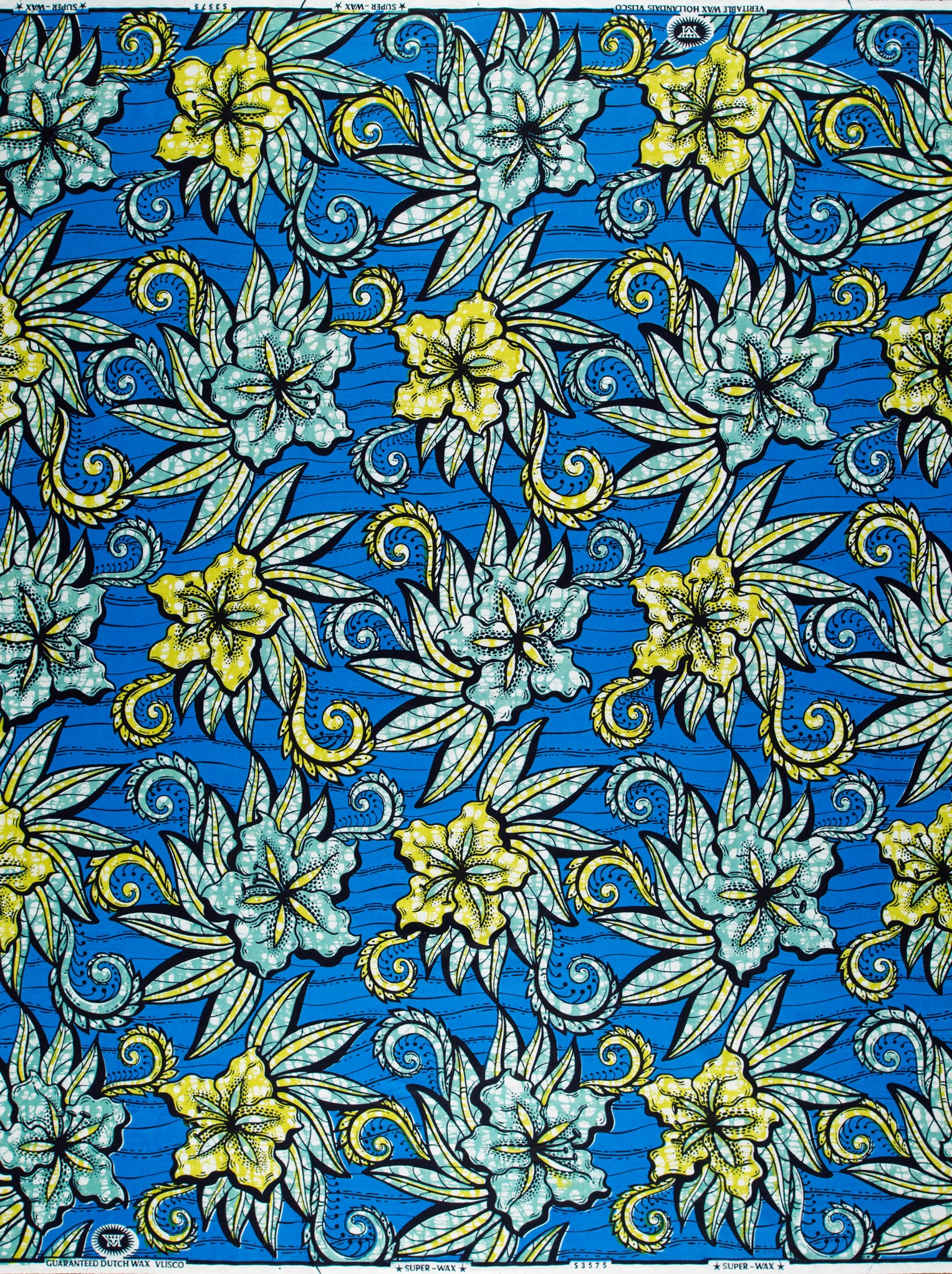Vibrant blue african print fabric super-wax vls3575.019