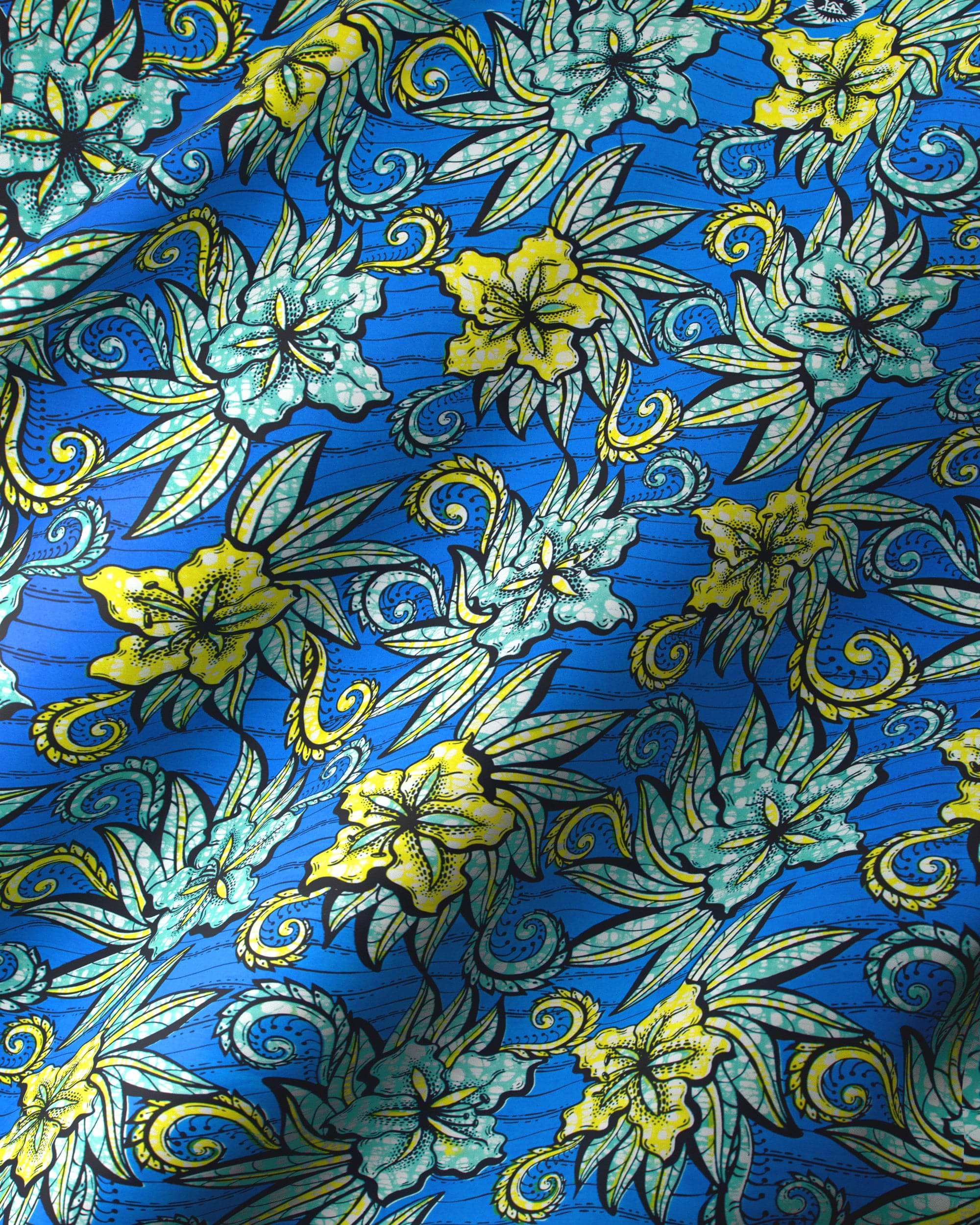 Vibrant blue fabric adorned lively super-wax vls3575.019