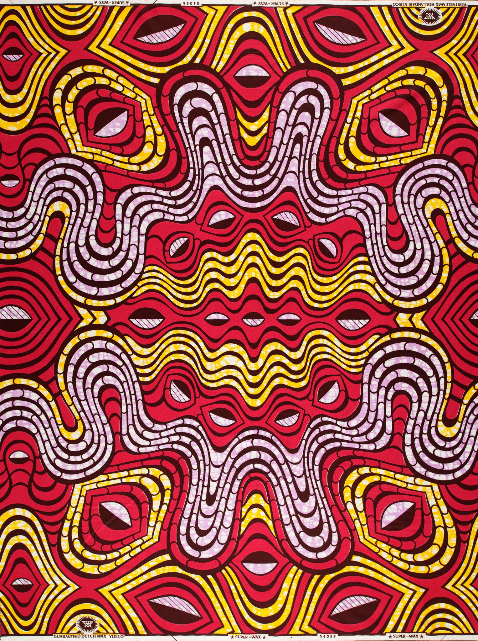 Vibrant red yellow white patterned super-wax vls4058.006