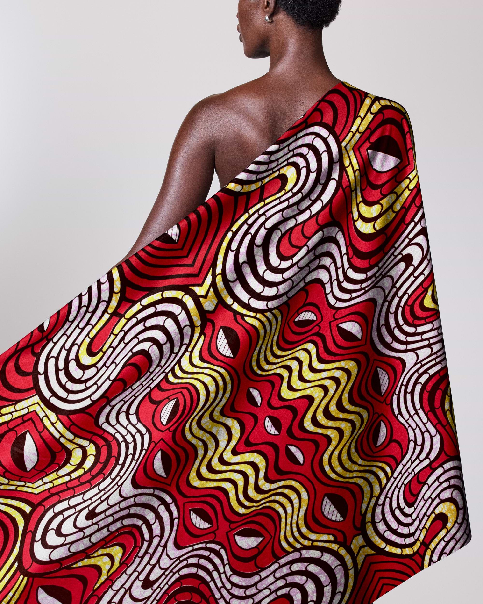 Vibrant red yellow white patterned super-wax vls4058.006