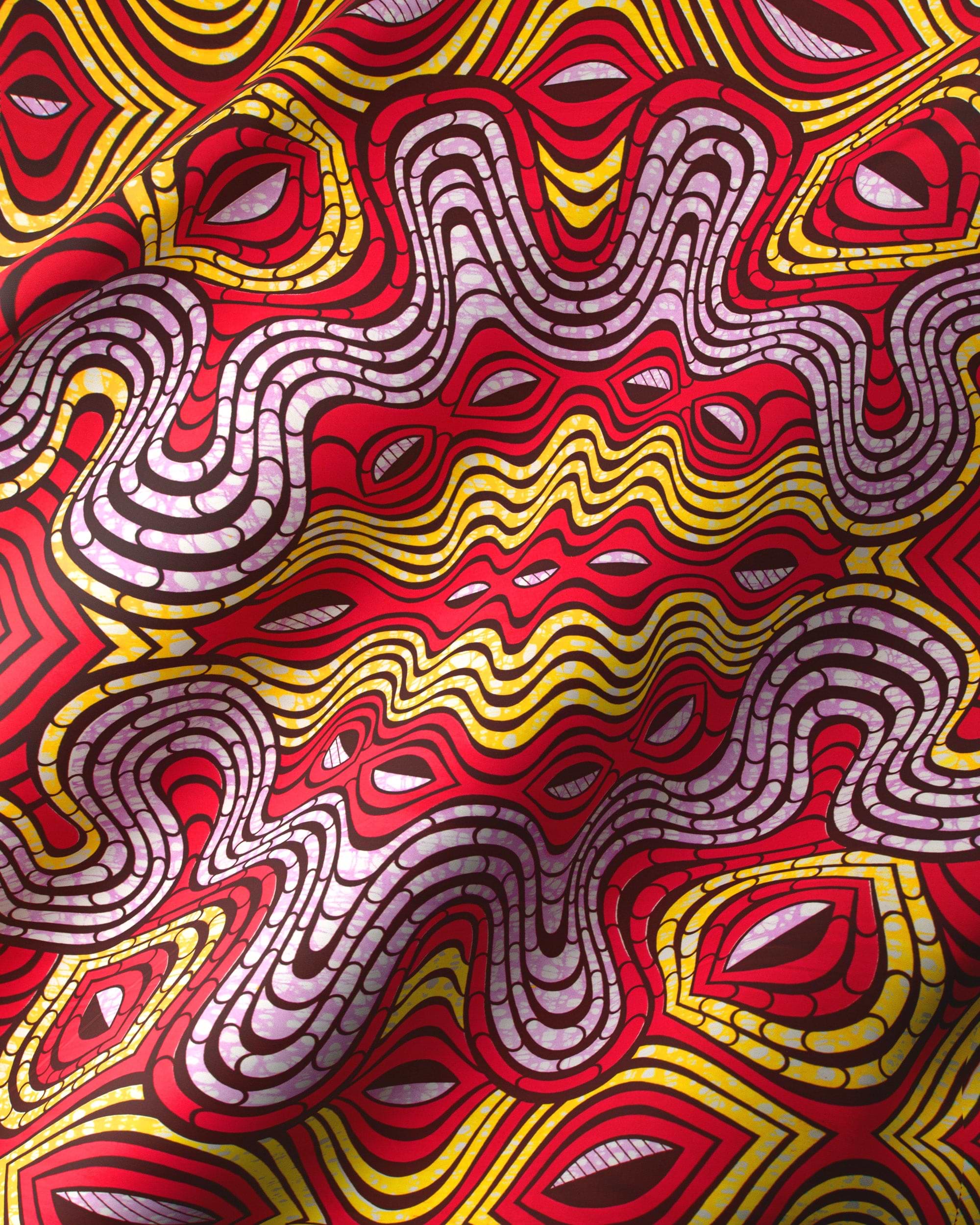 Vibrant red yellow purple wavy super-wax vls4058.006