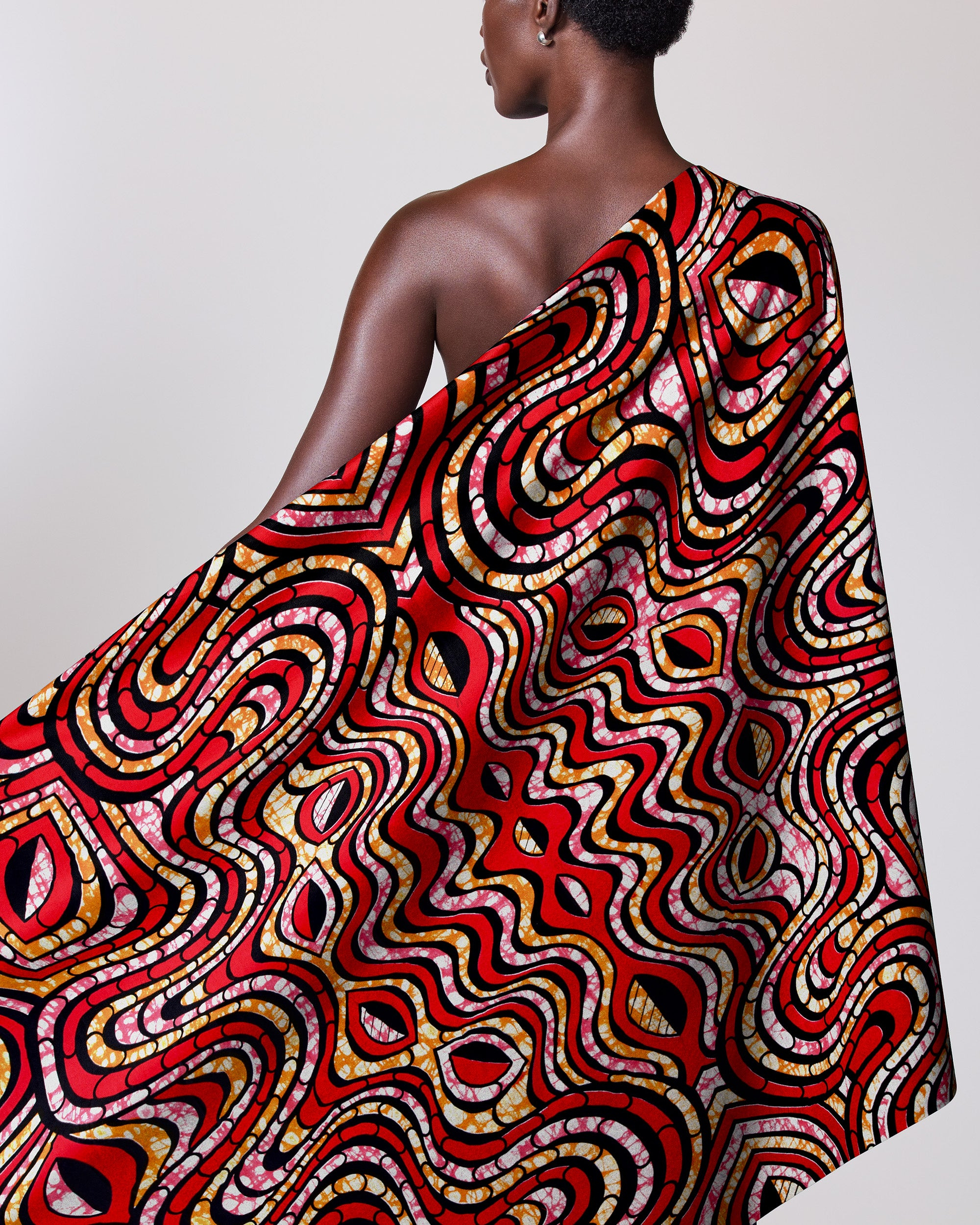Vibrant red black gold patterned super-wax vls4058.007