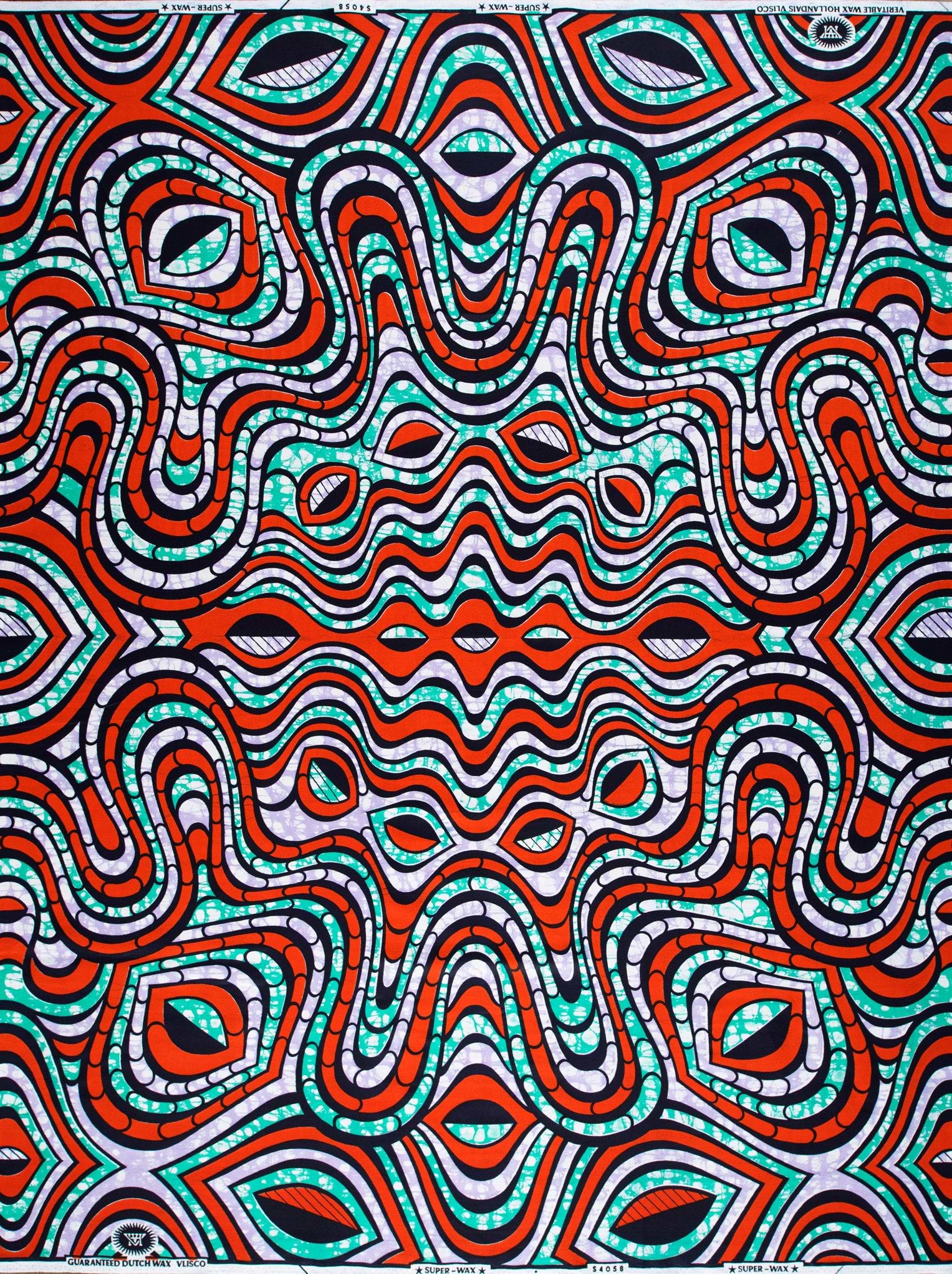 Vibrant red teal black abstract super-wax vls4058.008