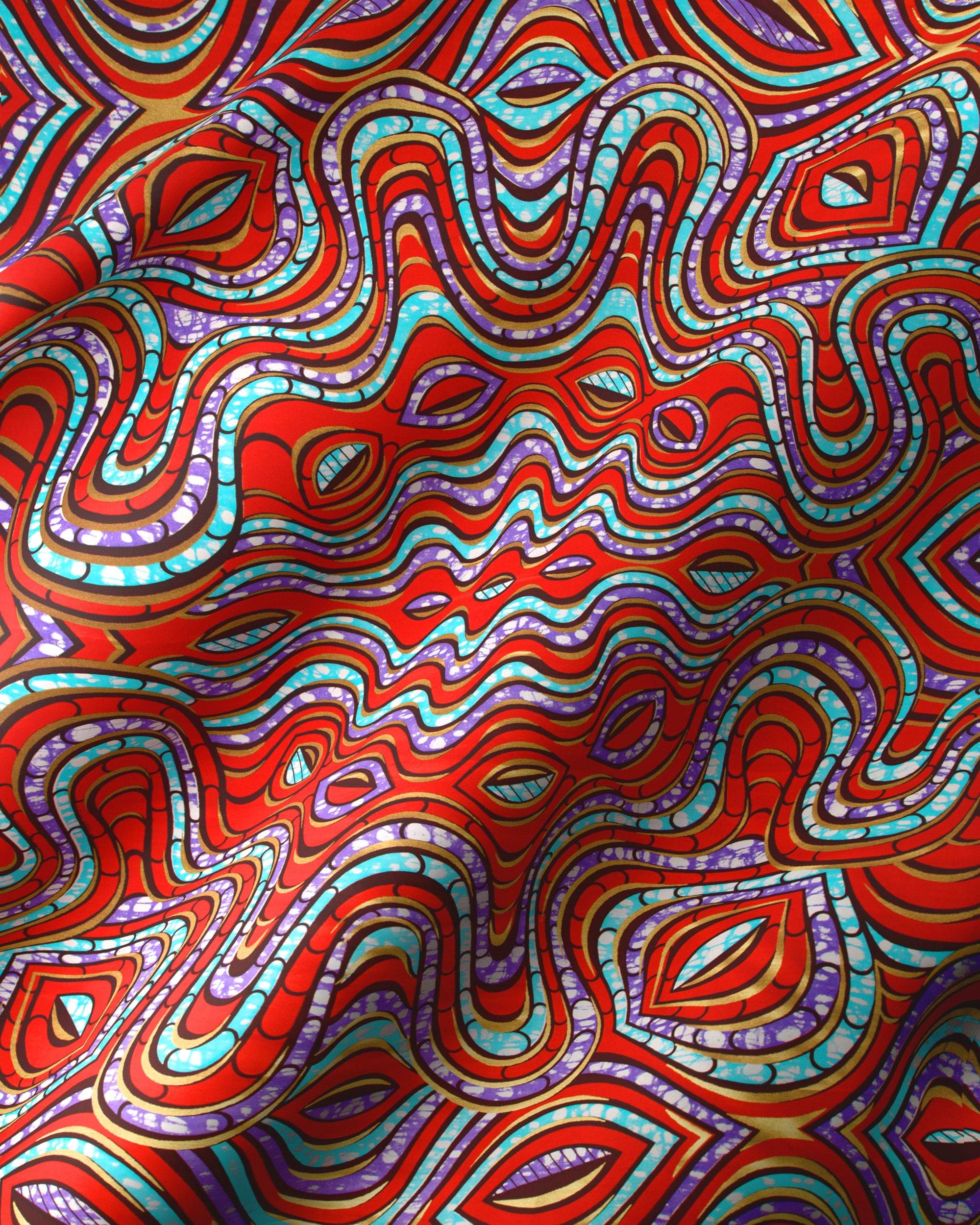 Vibrant red teal purple abstract super-wax vls4058.014