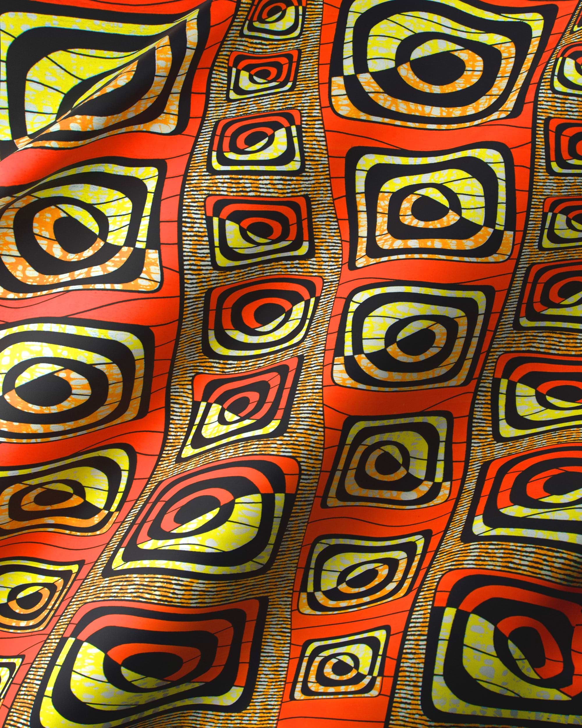 Vibrant red fabric bold geometric super-wax vls4163.001