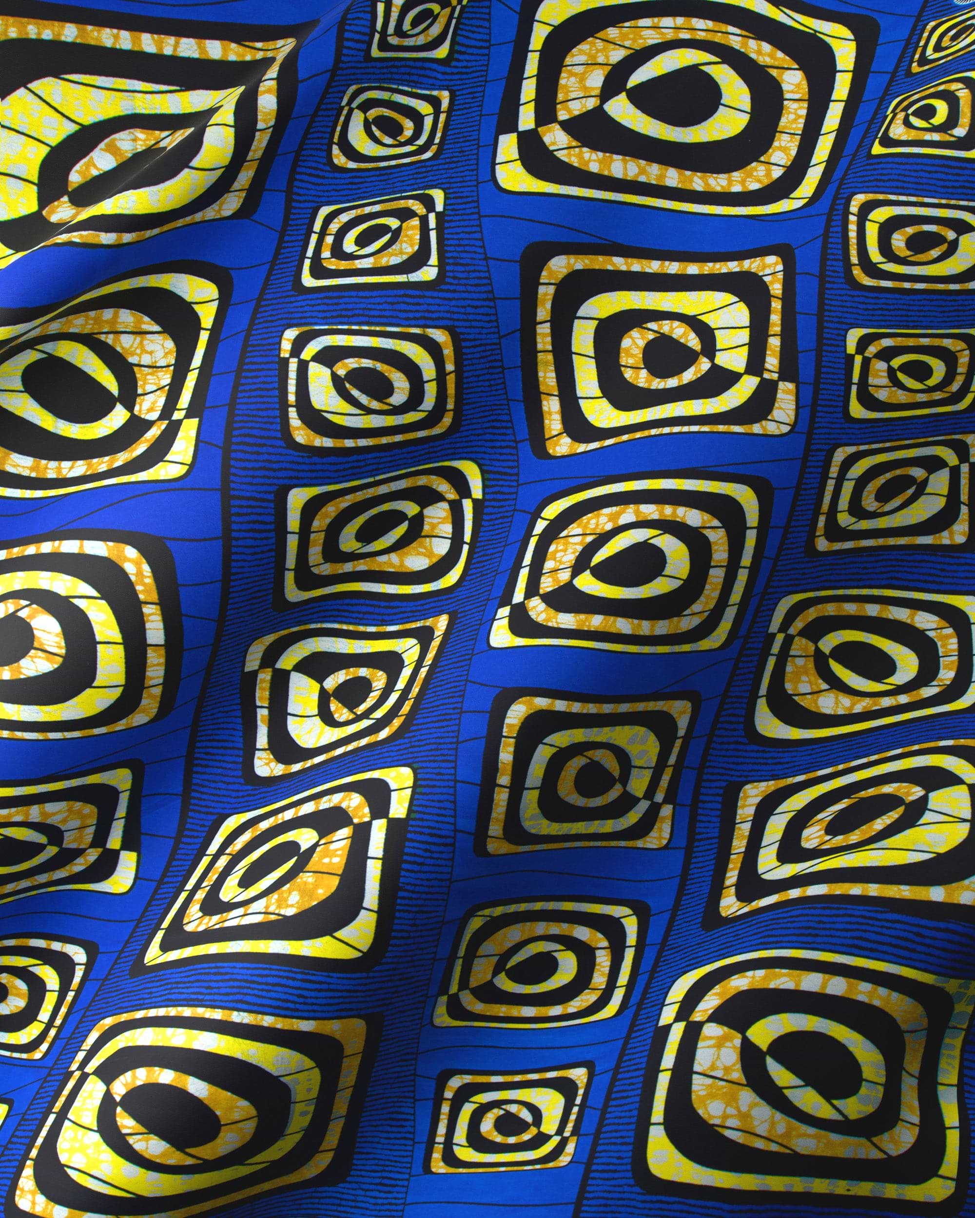 Vibrant blue african print fabric super-wax vls4163.003