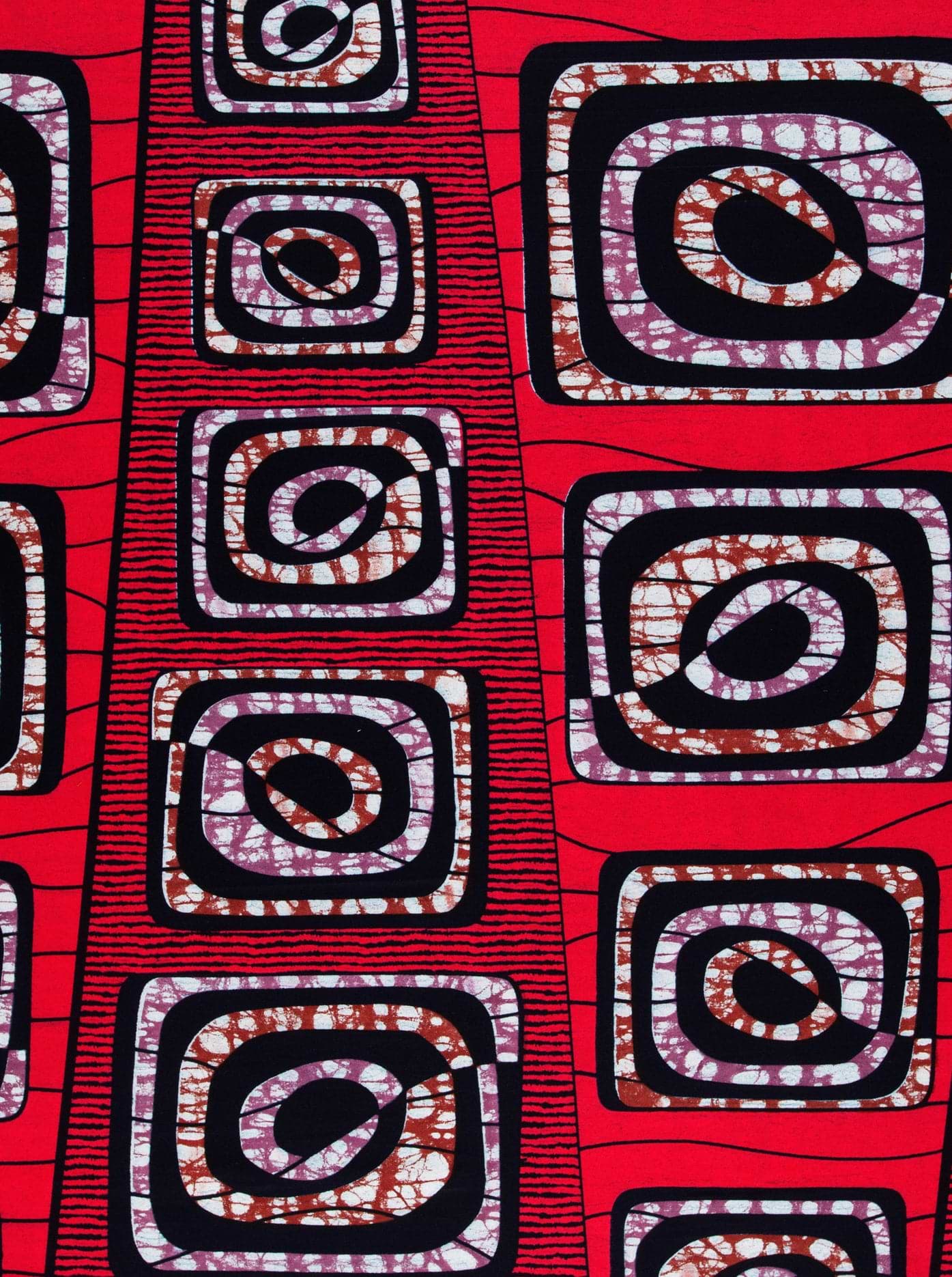 Vibrant red african print fabric super-wax vls4163.005