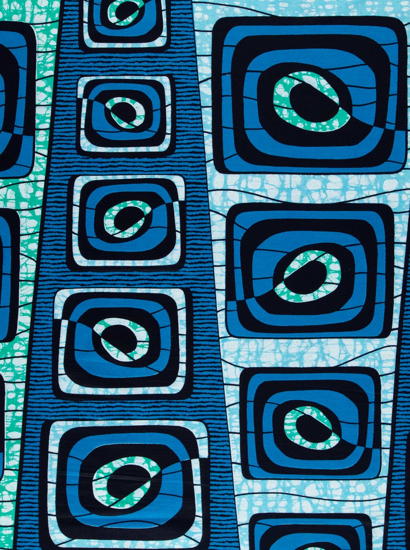 Vibrant blue teal geometric-patterned african super-wax vls4163.007