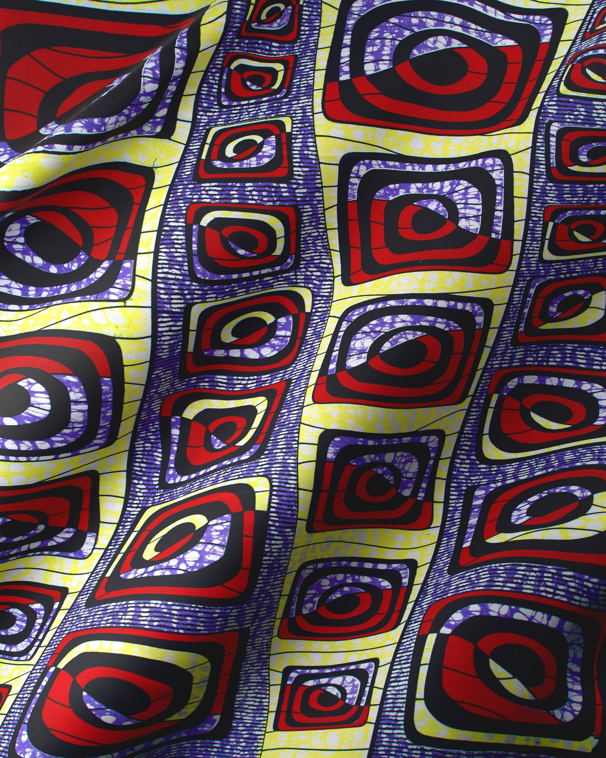Vibrant yellow fabric bold red super-wax vls4163.010