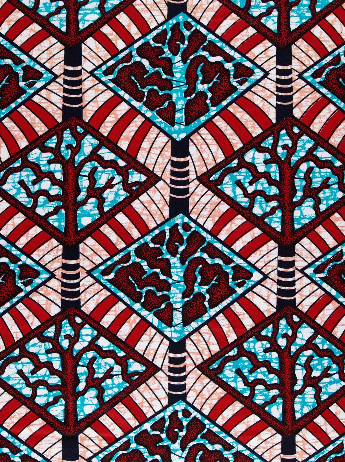 Vibrant red teal black geometric super-wax vls4398.003