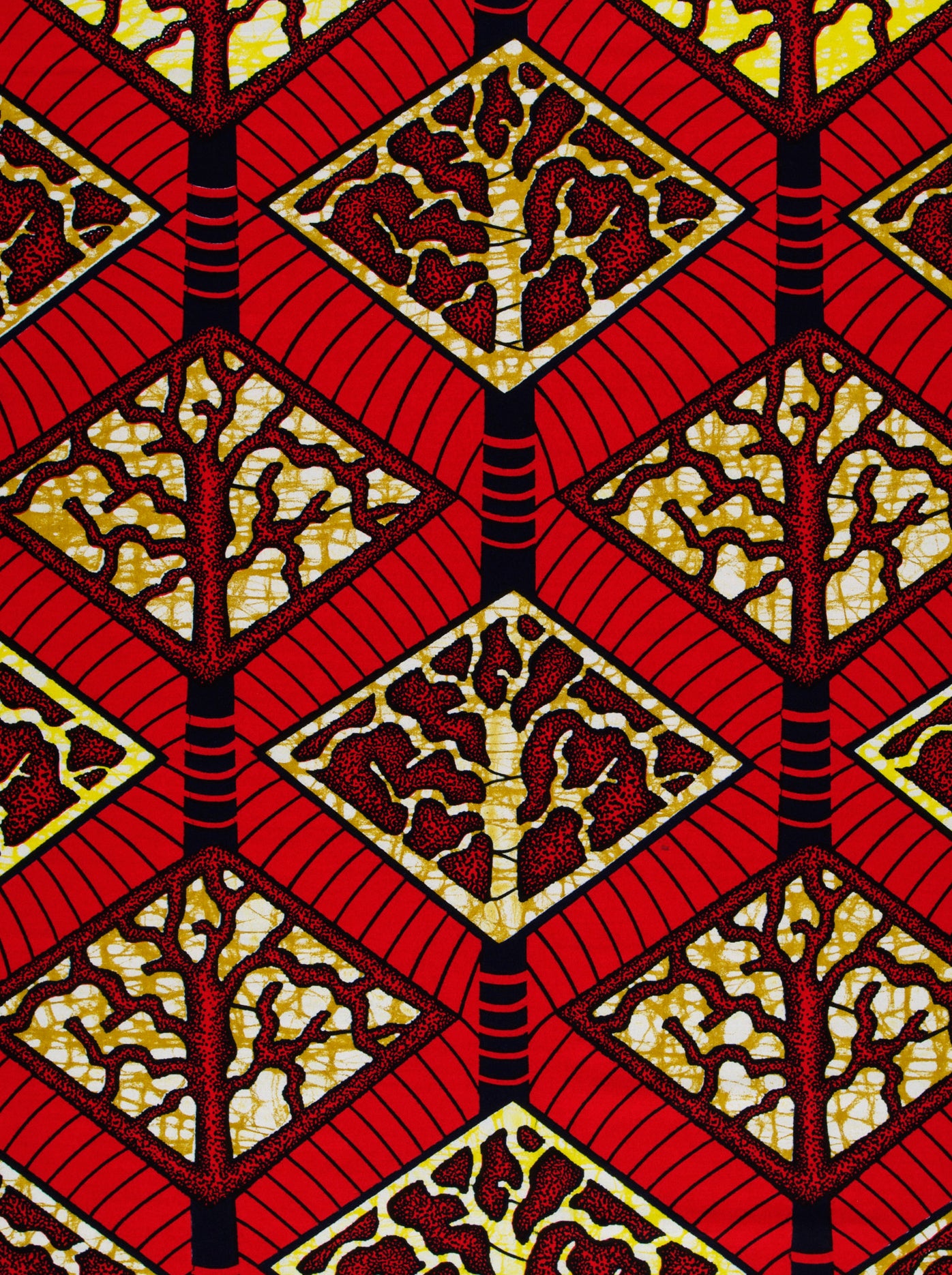 Vibrant red african print fabric super-wax vls4398.005