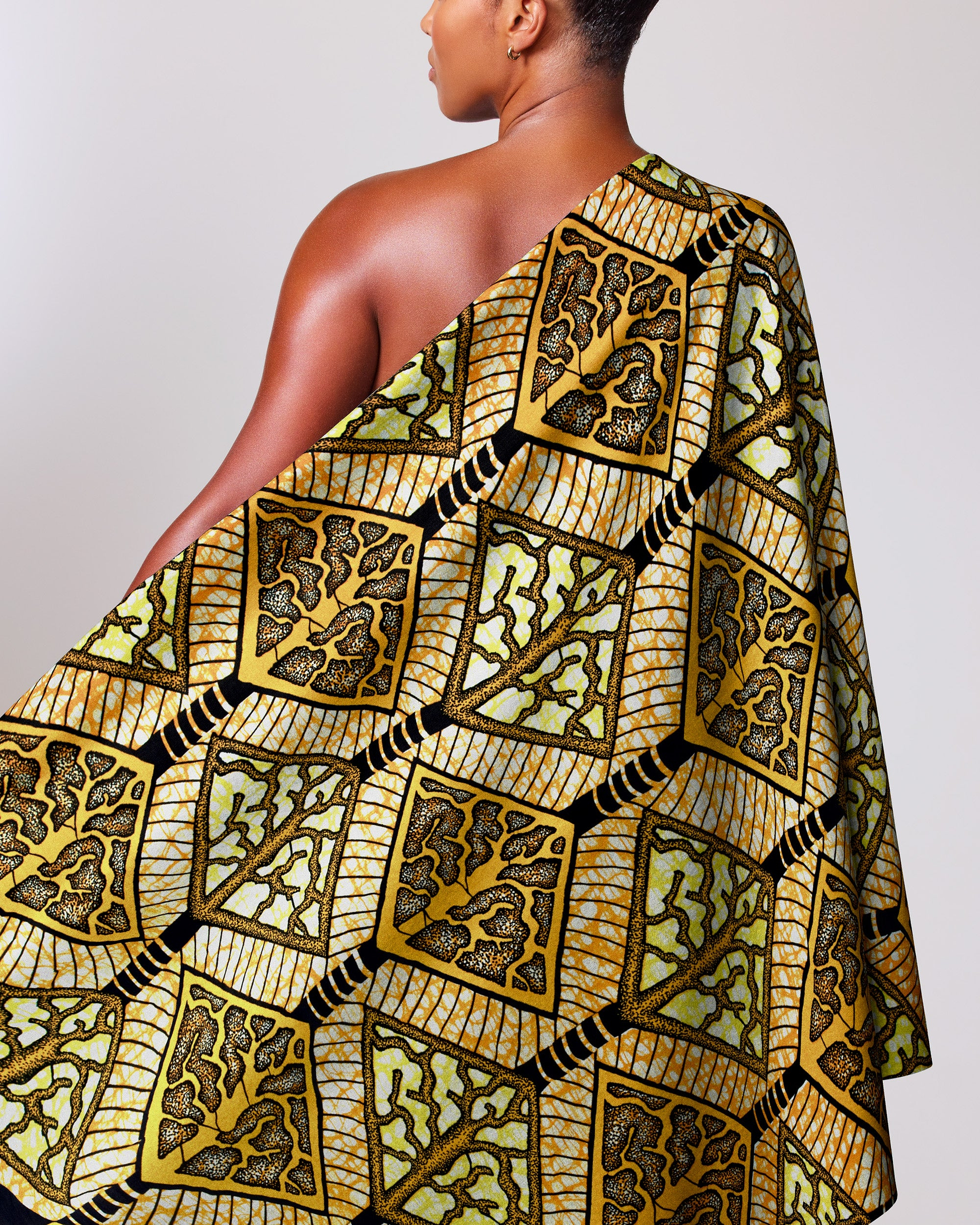 Vibrant one-shoulder wrap dress bold super-wax vls4398.010