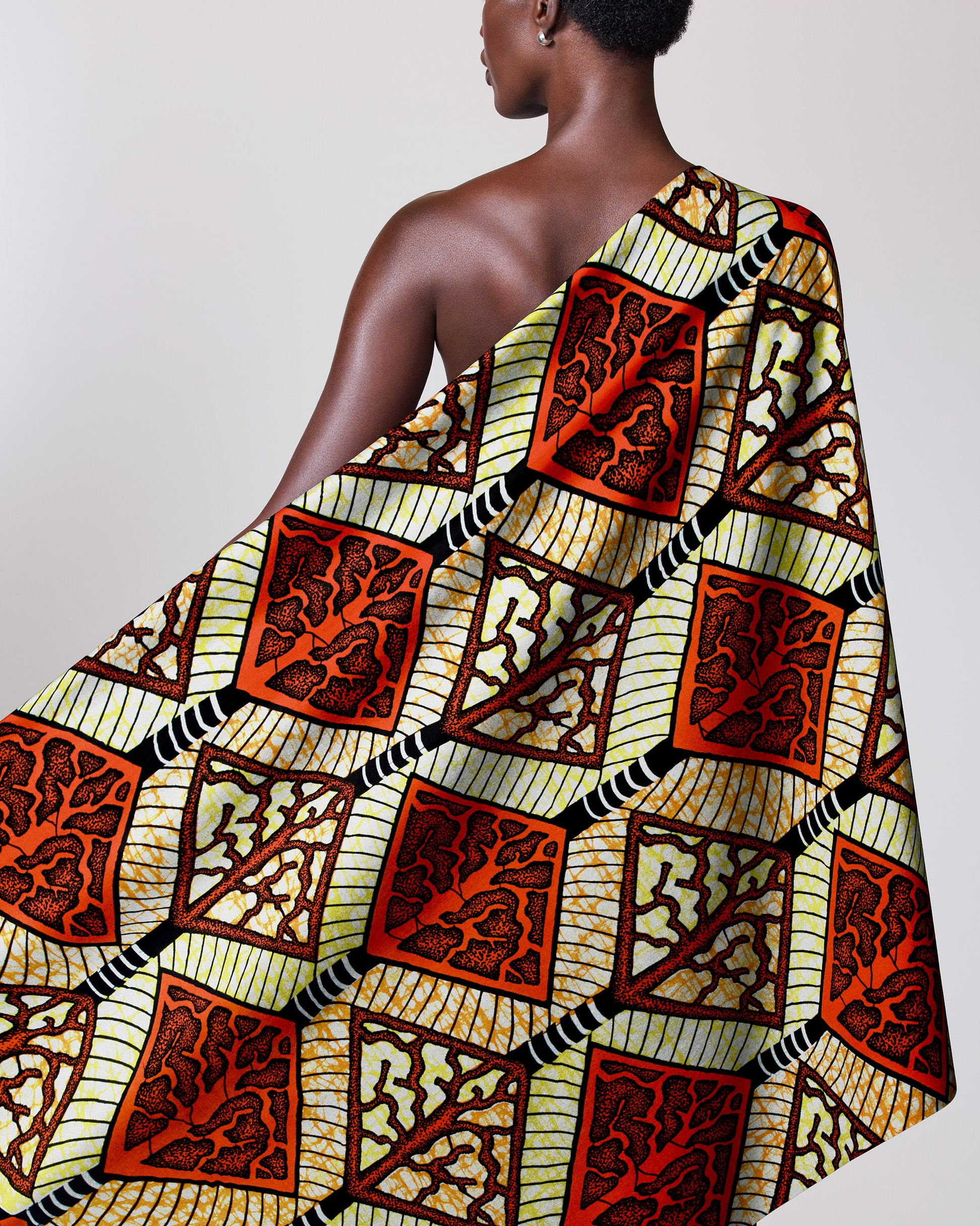 Vibrant one-shoulder wrap dress bold super-wax vls4398.012