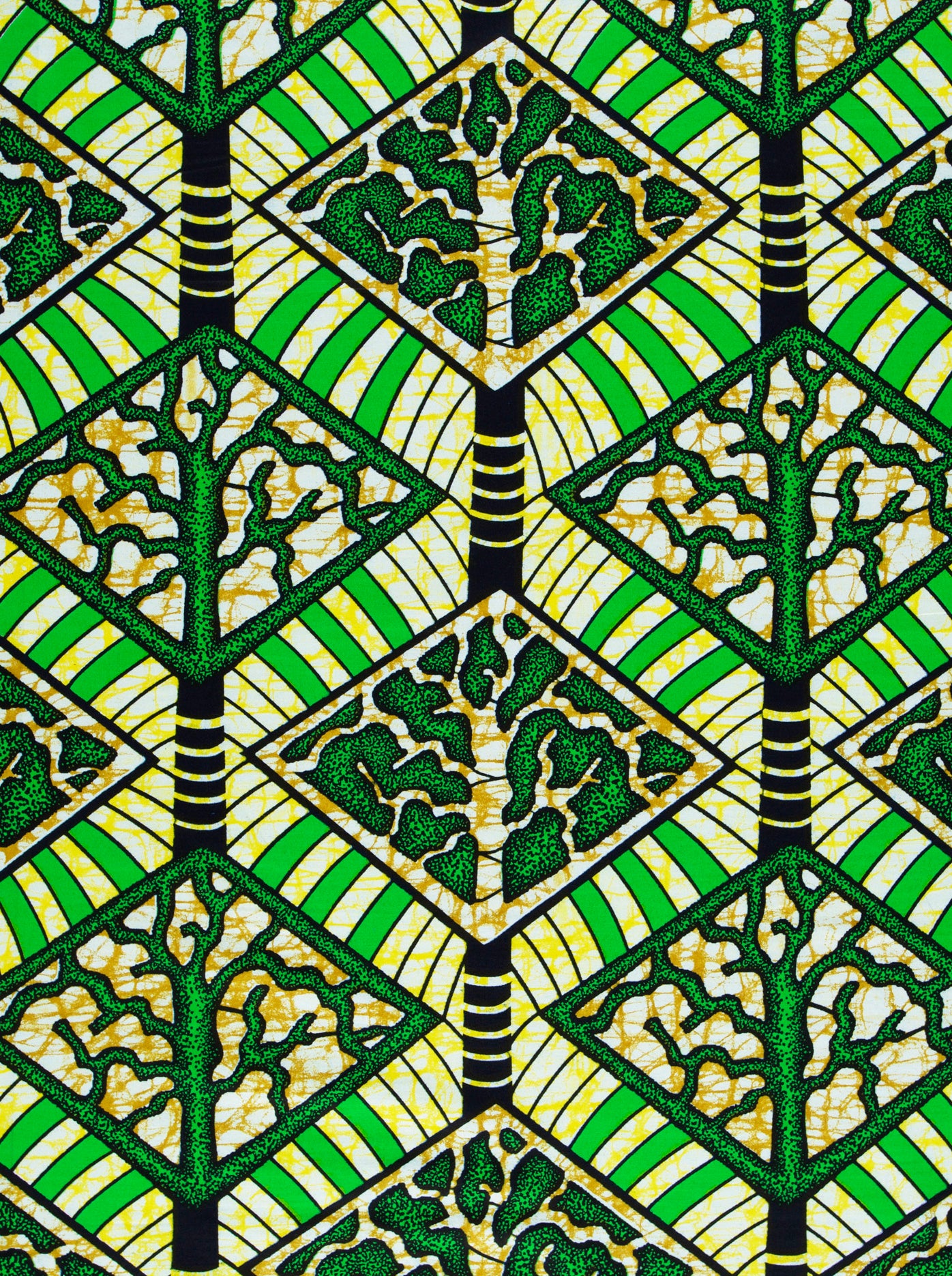 Vibrant green yellow geometric-patterned fabric super-wax vls4398.015