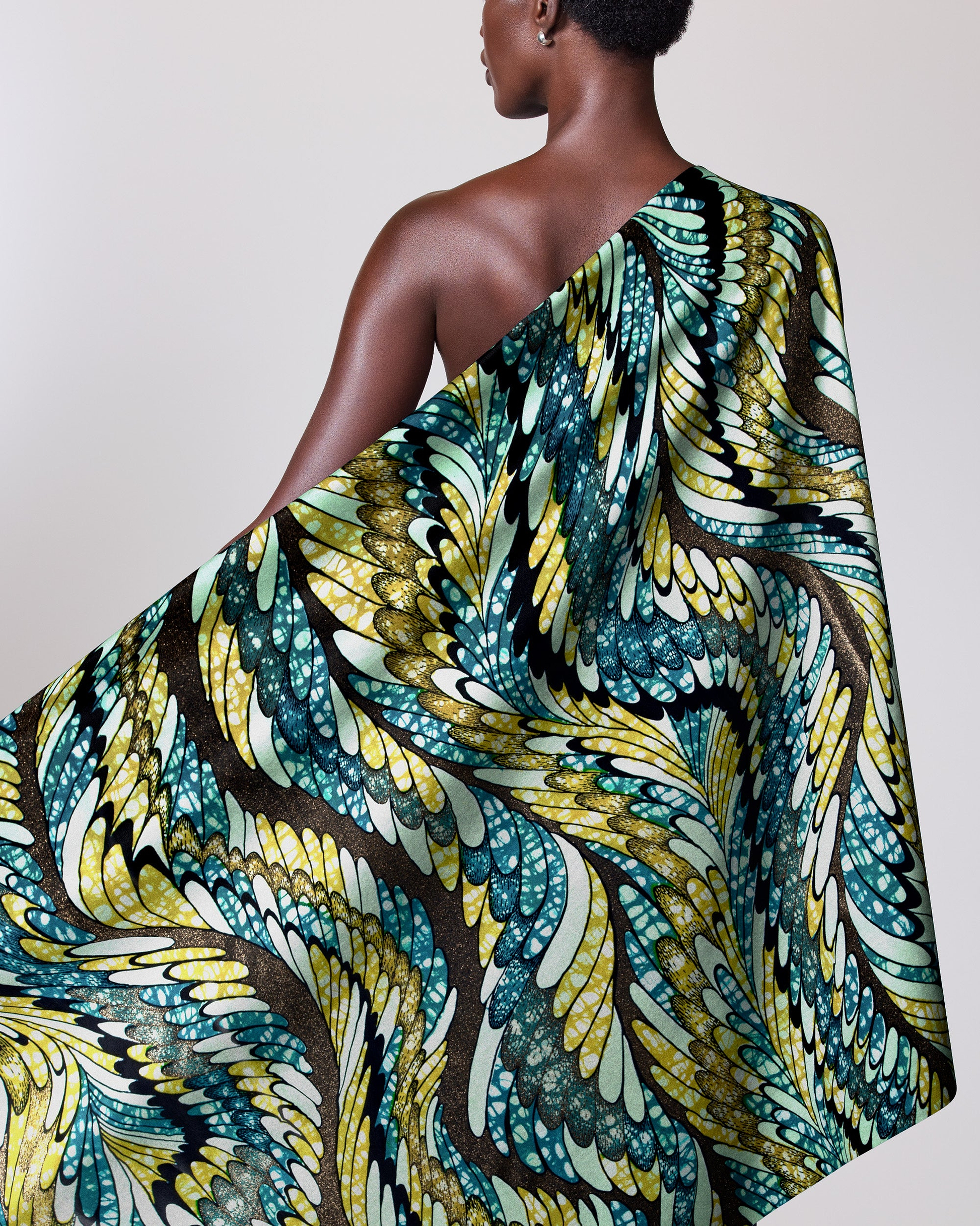 Vibrant one-shoulder wrap dress bold grand super-wax vls4417.002