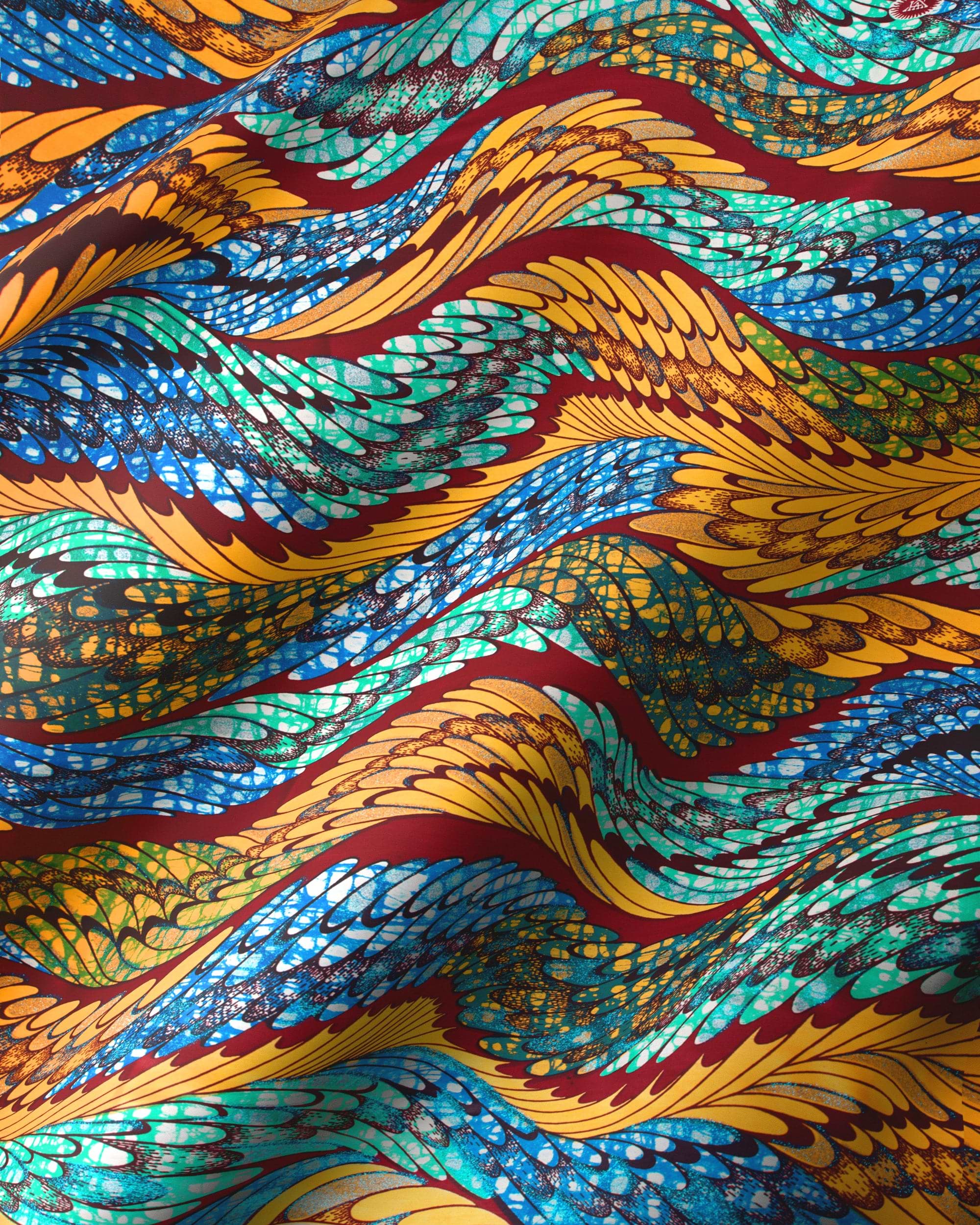 Vibrant fabric bold patterns teal grand super-wax vls4417.003