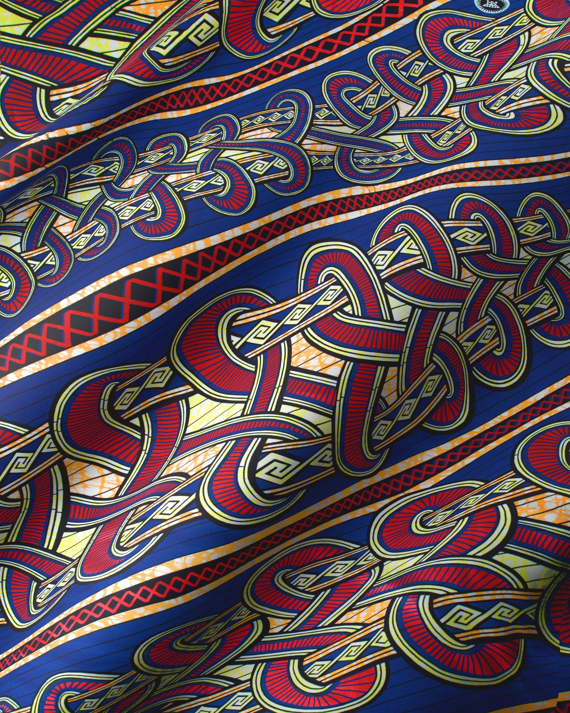 Vibrant blue fabric intricate red super-wax vls4959.001