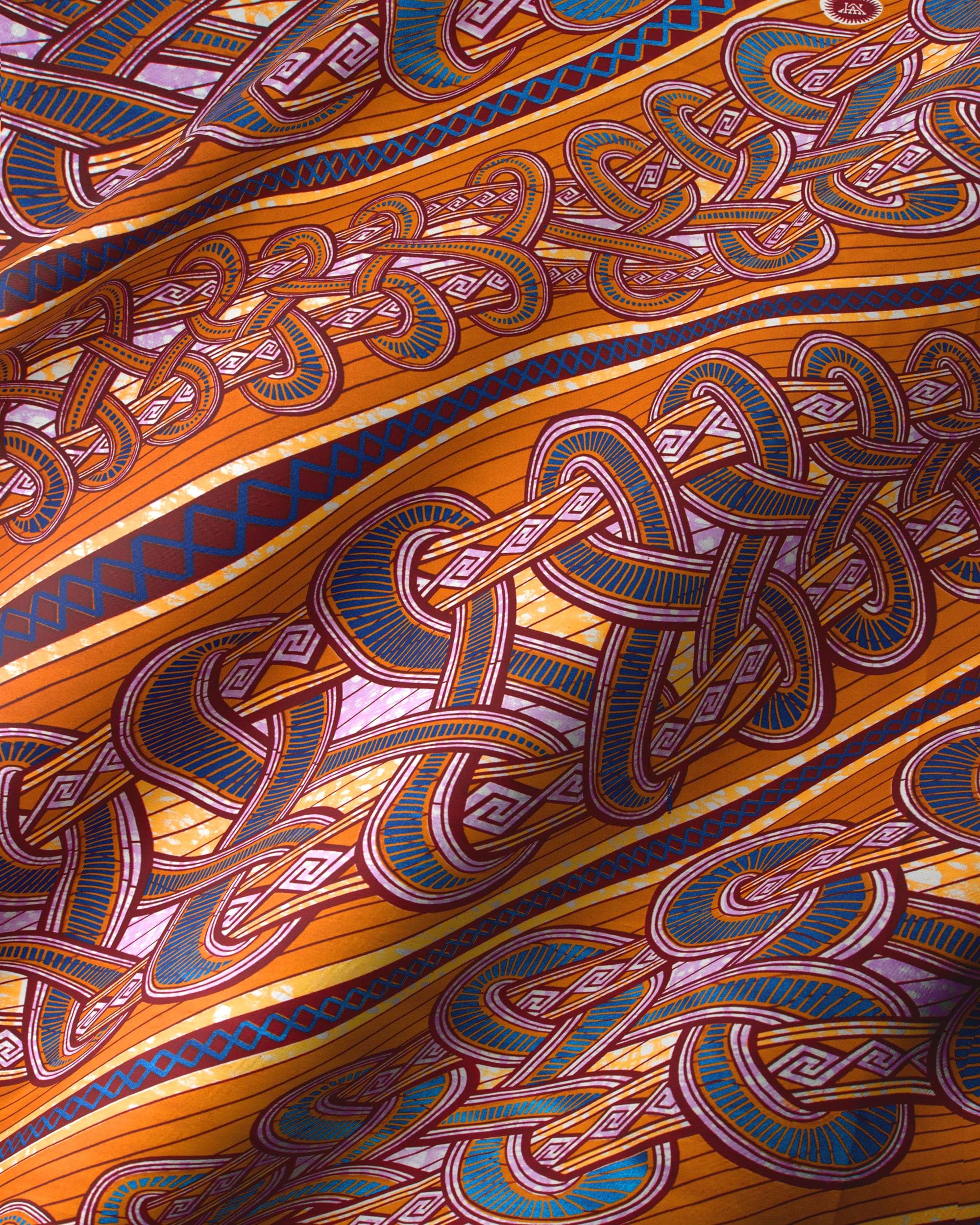 Vibrant orange scarf intricate blue super-wax vls4959.005