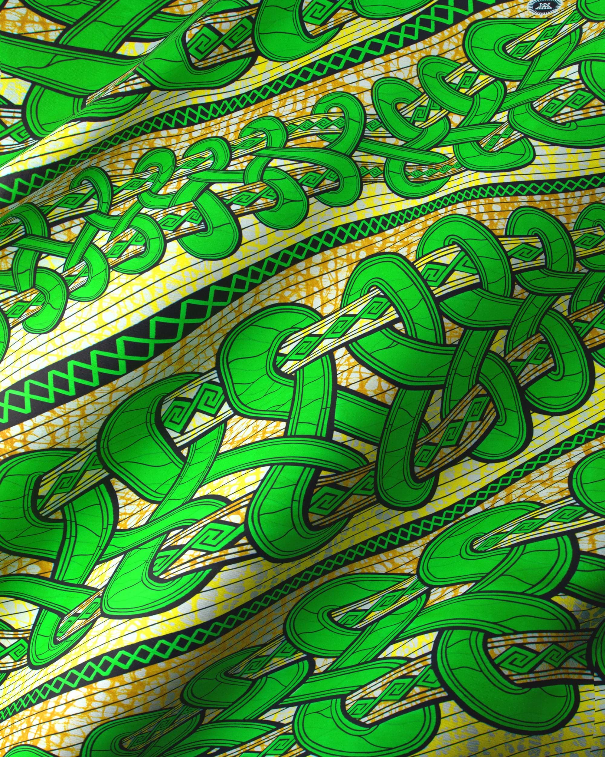 Vibrant green celtic knot pattern super-wax vls4959.006