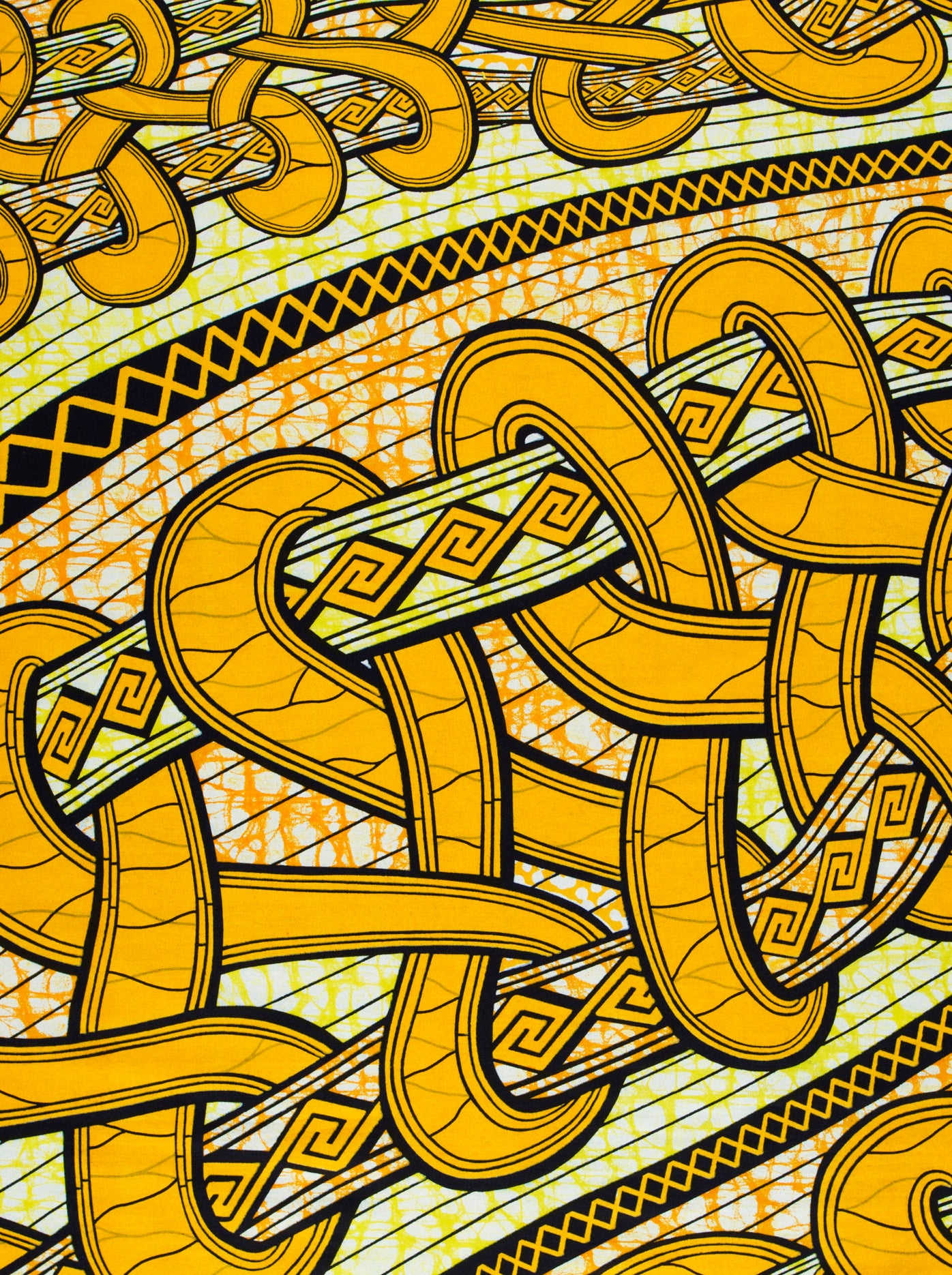Vibrant yellow black geometric patterned super-wax vls4959.011