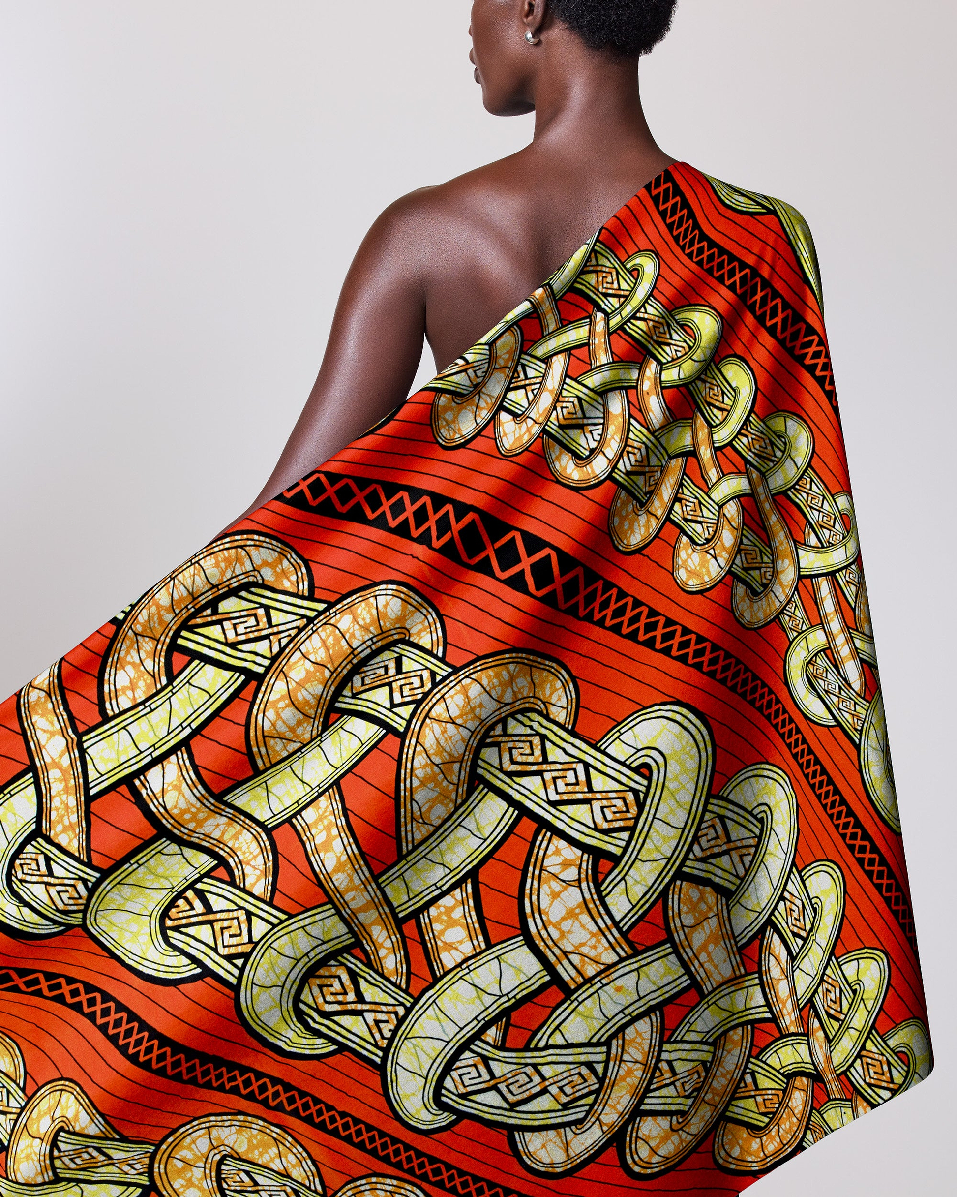 Vibrant red african print wrap super-wax vls4959.012