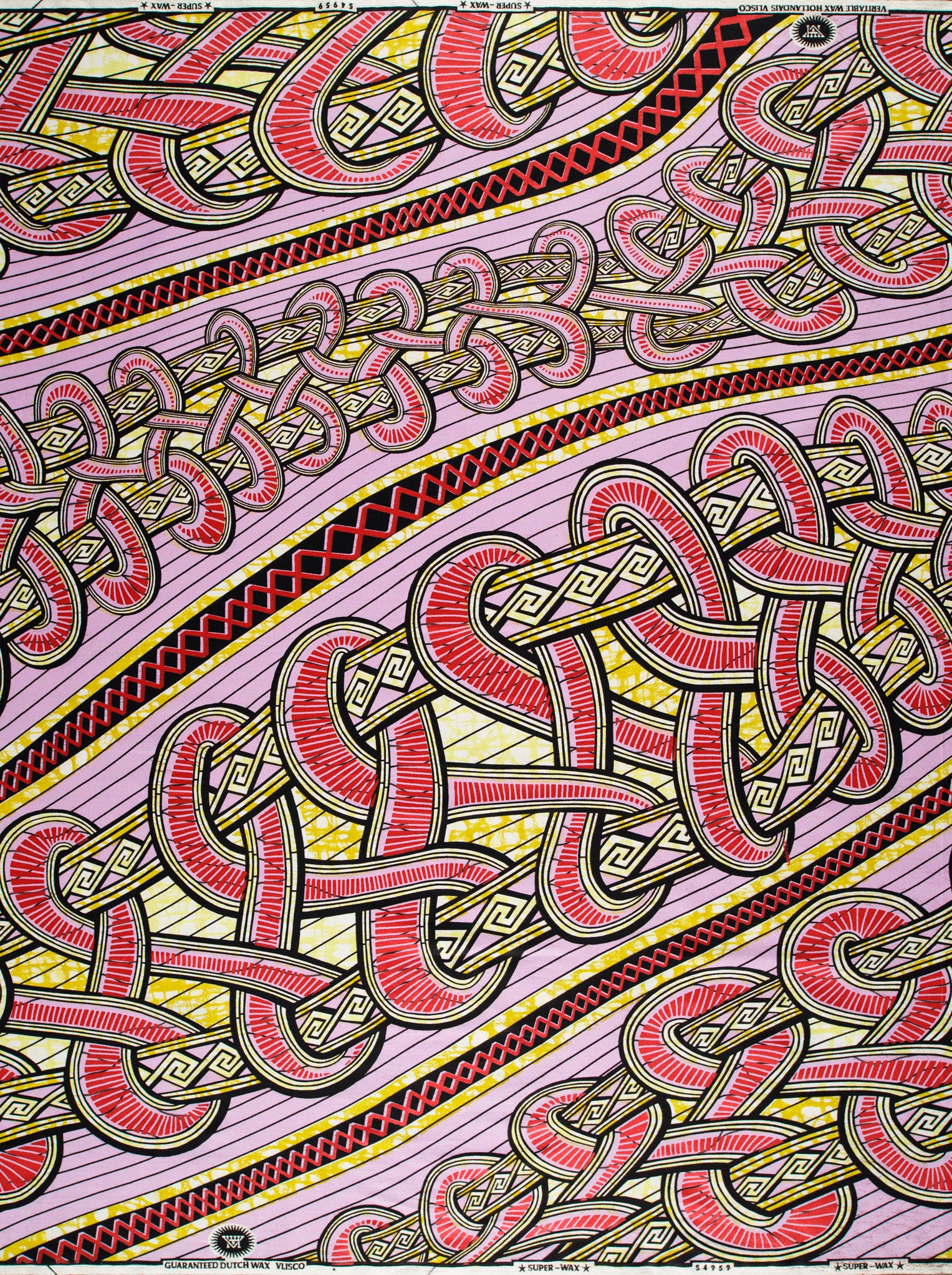 Vibrant pink gold woven pattern super-wax vls4959.016